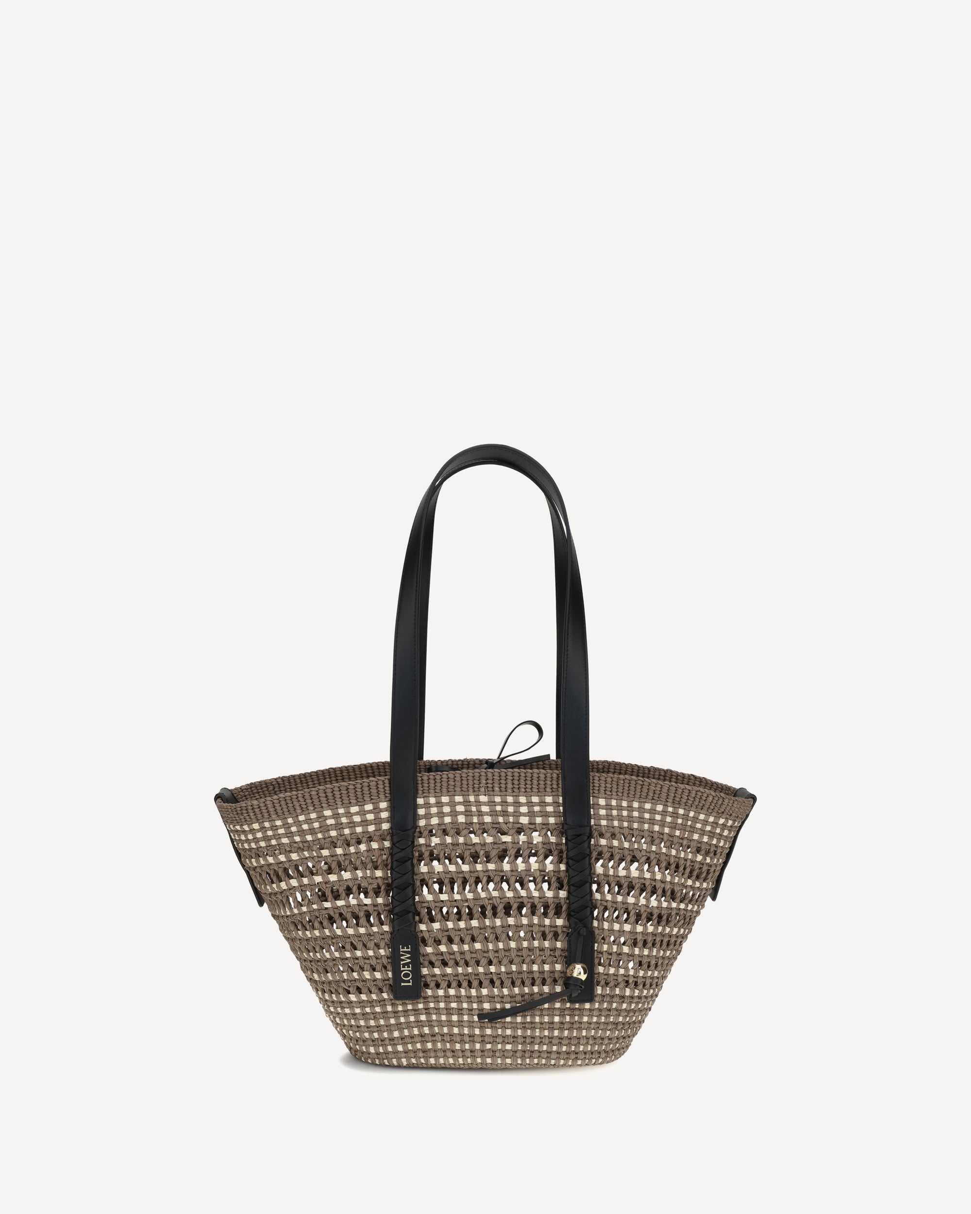 Loewe Medium Braid Basket Shoulder Bag in Iraca palm and calfskin