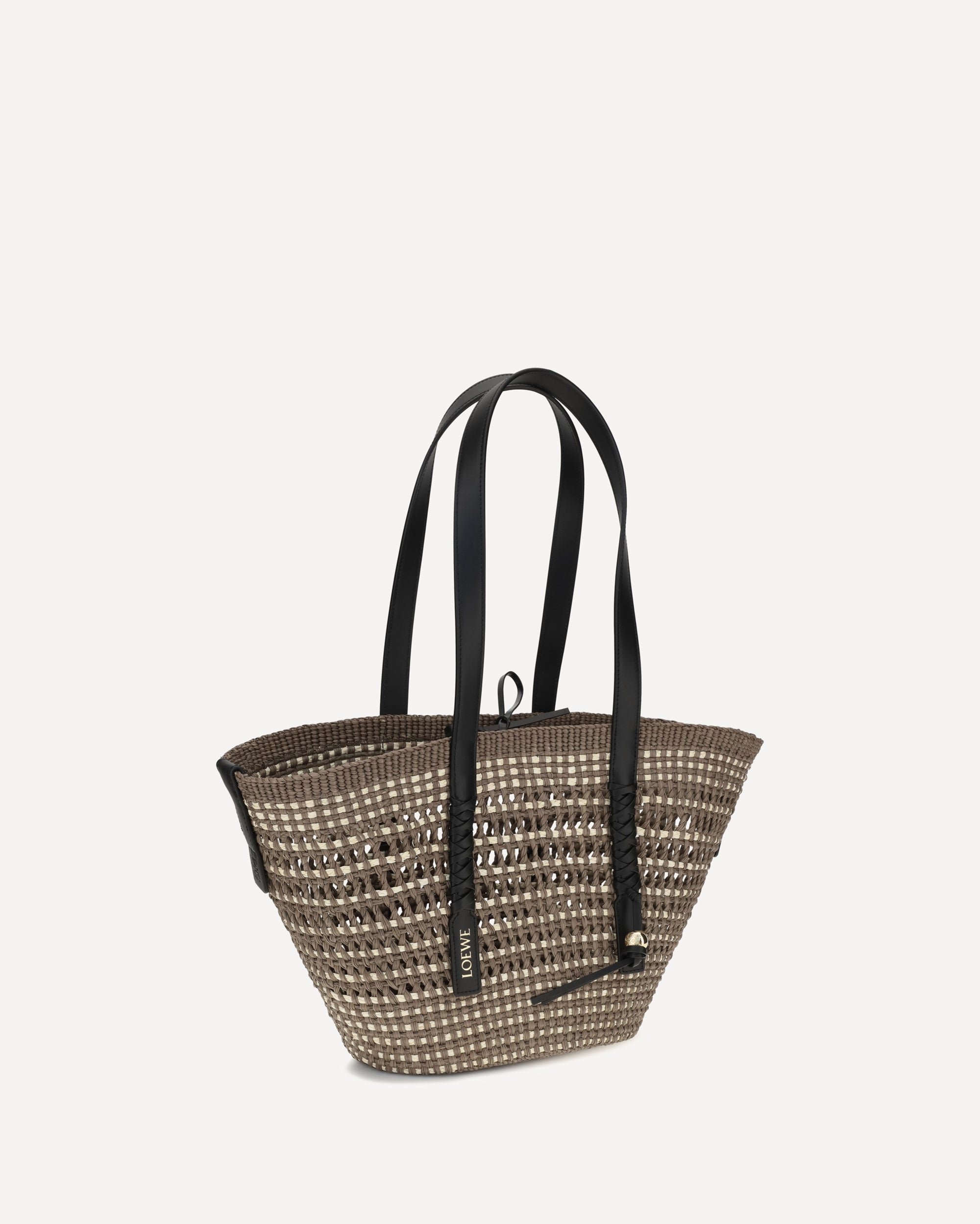 Loewe Medium Braid Basket Shoulder Bag in Iraca palm and calfskin, view 2