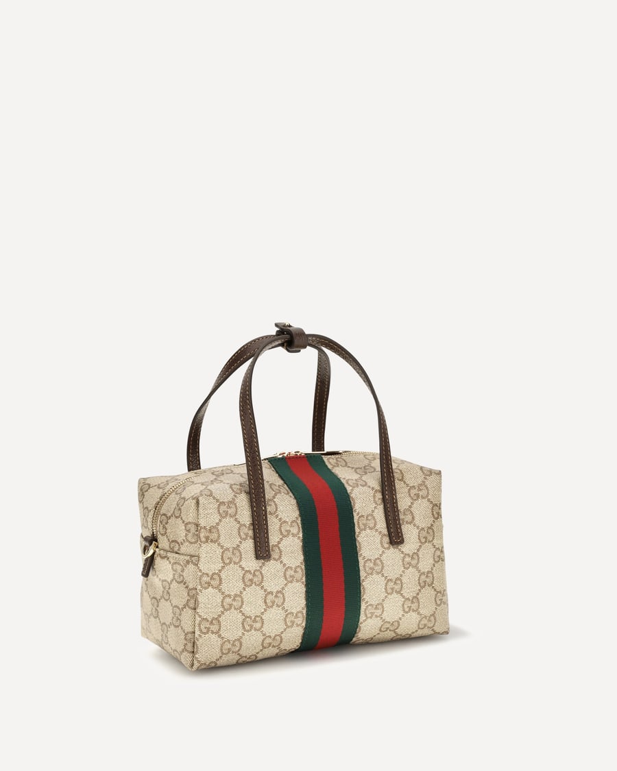 Gucci Mini Boston Handbag with Web stripe, view 2