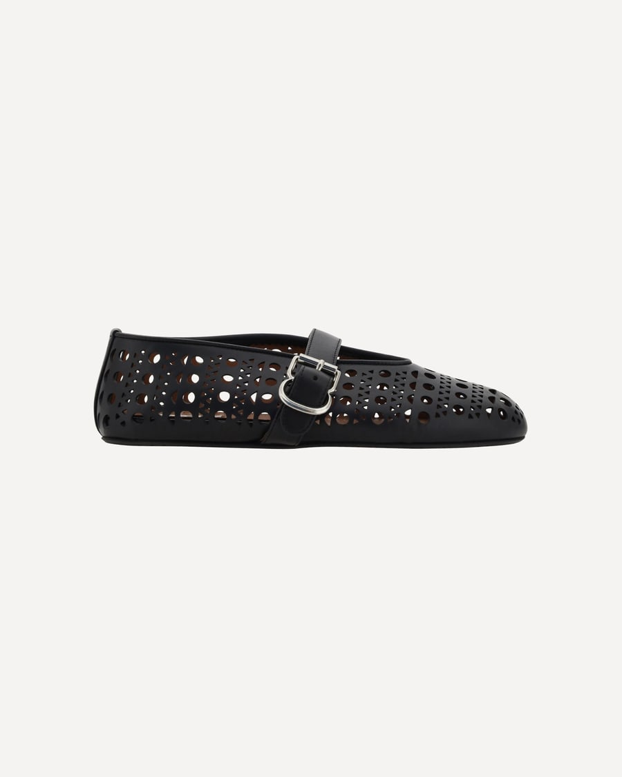 Alaïa Leather Ballerinas, view 3