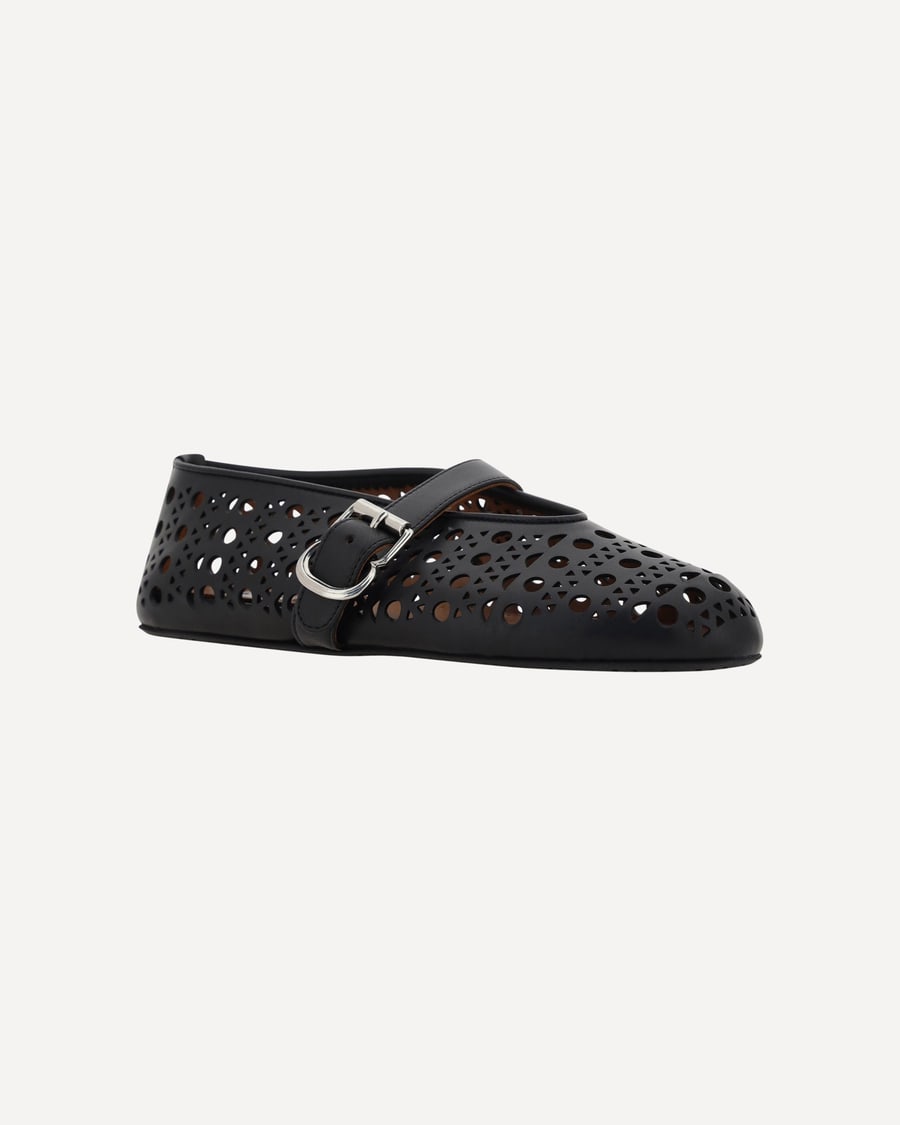 Alaïa Leather Ballerinas, view 4