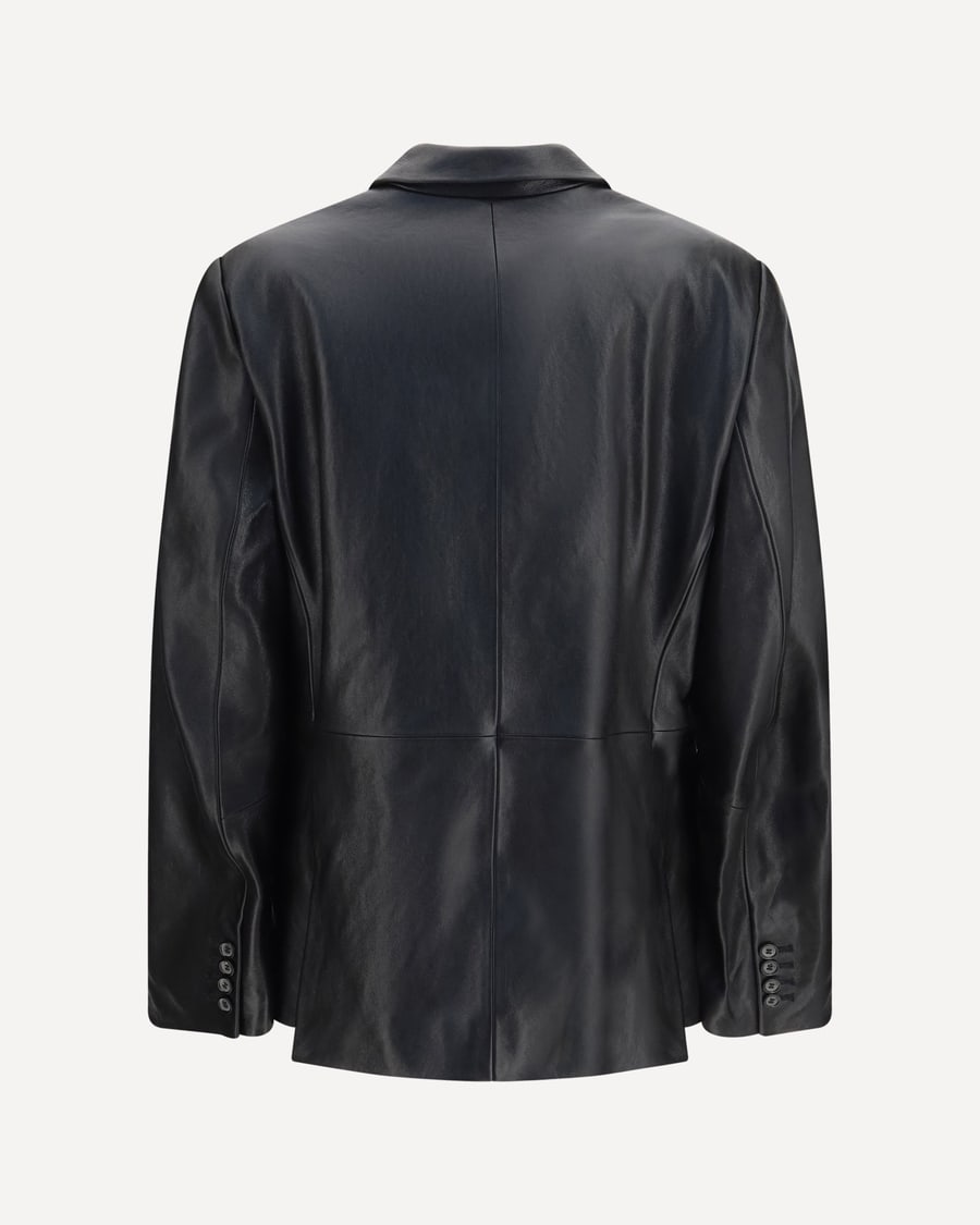 MAGDA BUTRYM Leather Blazer Jacket, view 4
