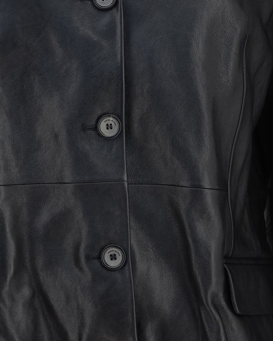 MAGDA BUTRYM Leather Blazer Jacket, view 5