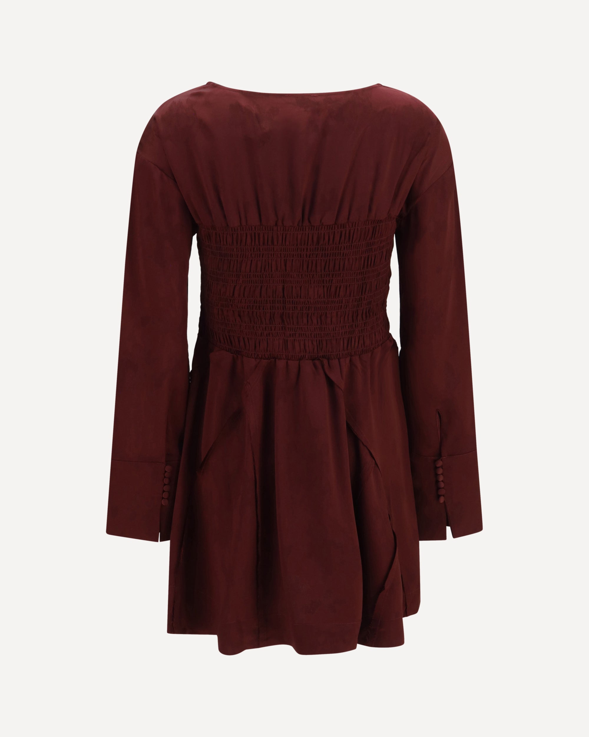 Ganni Long-sleeve satin Mini Dress, view 2