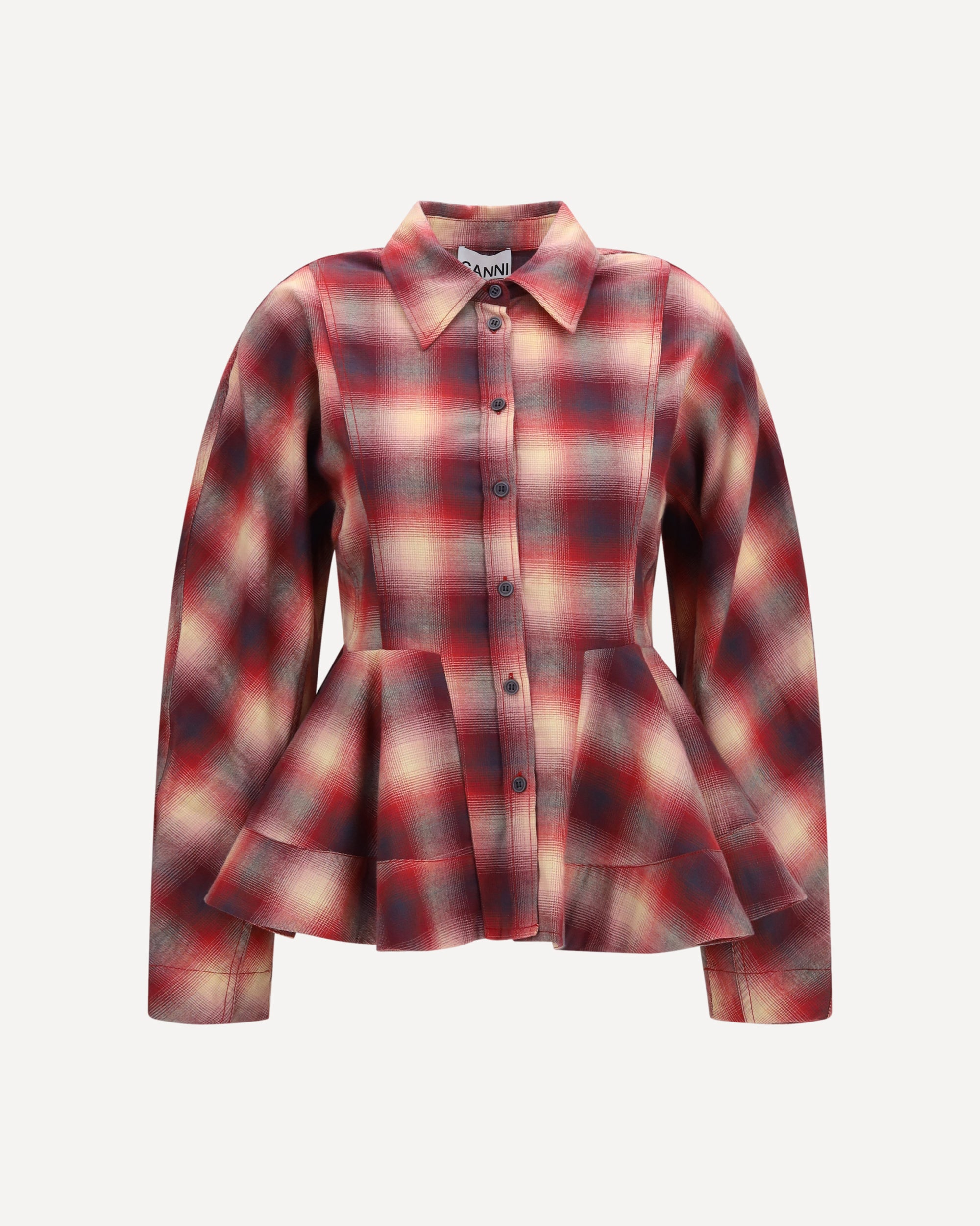 Ganni Peplum flannel Shirt
