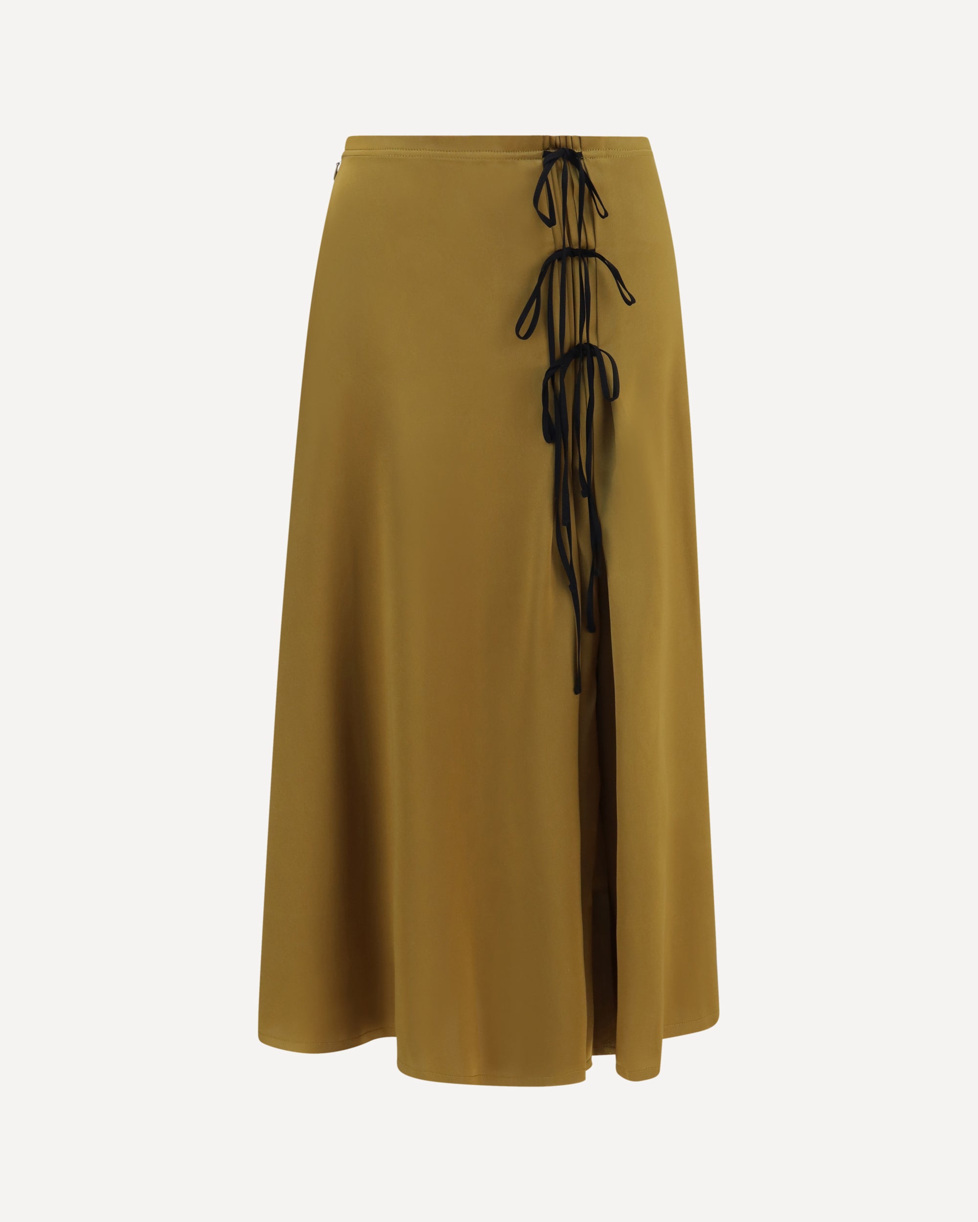 Ganni Satin midi Skirt with tie details