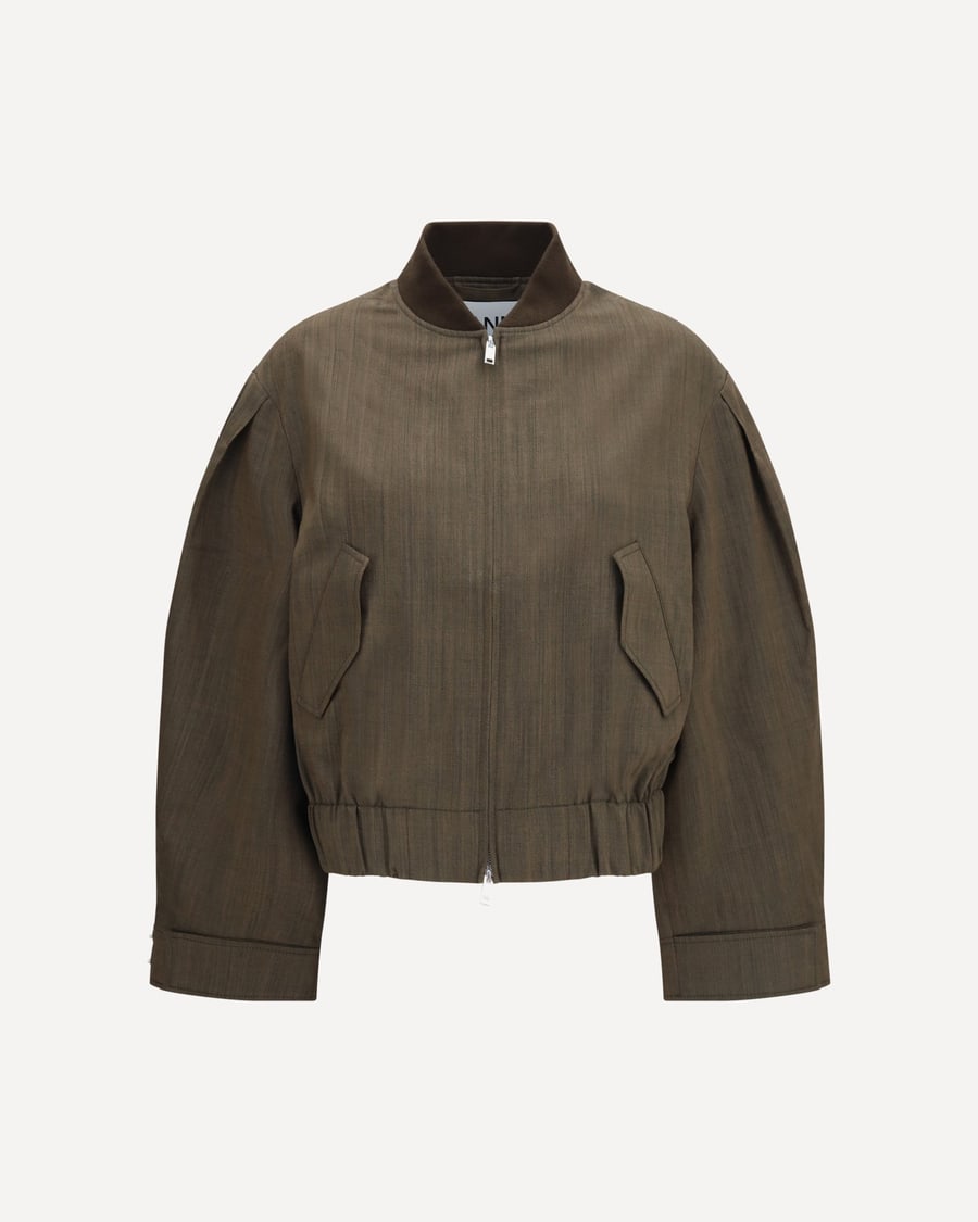 Ganni Lightweight wool Bomber Jacket