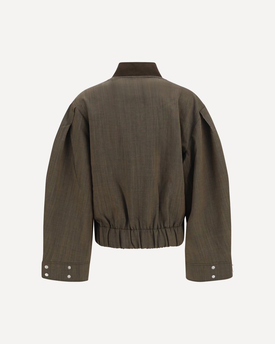 Ganni Lightweight wool Bomber Jacket, view 4