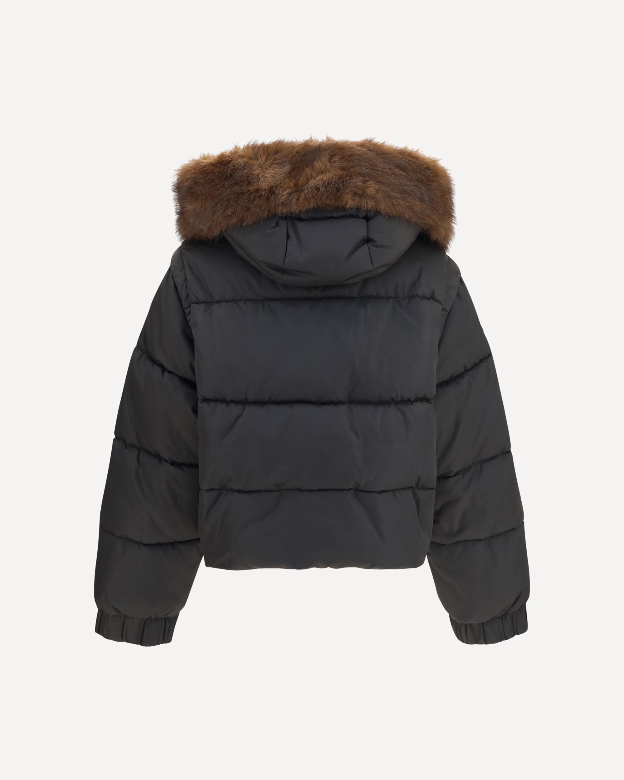 Pinko Godetia padded Down Jacket with faux fur, view 2