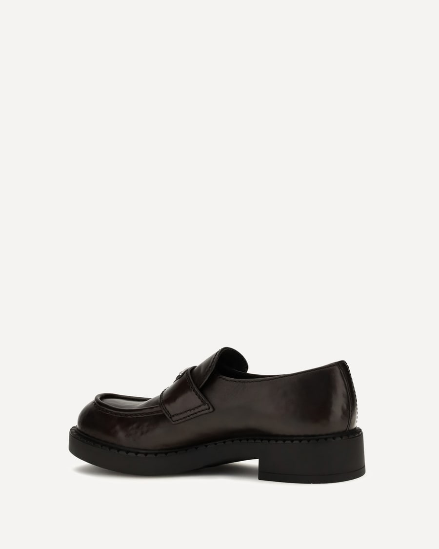 Prada Brushed leather Loafers with triangle logo, view 2
