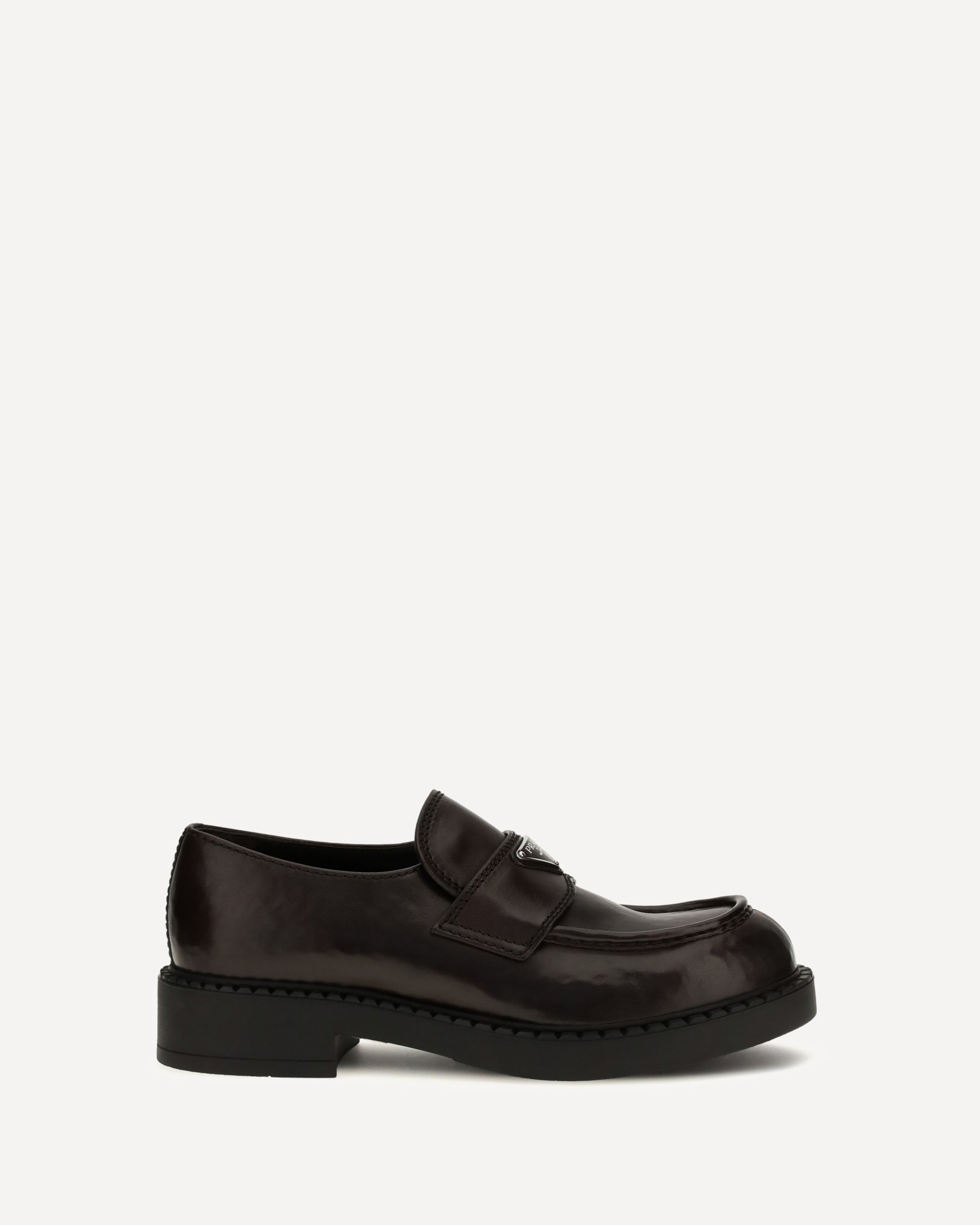Prada Brushed leather Loafers with triangle logo