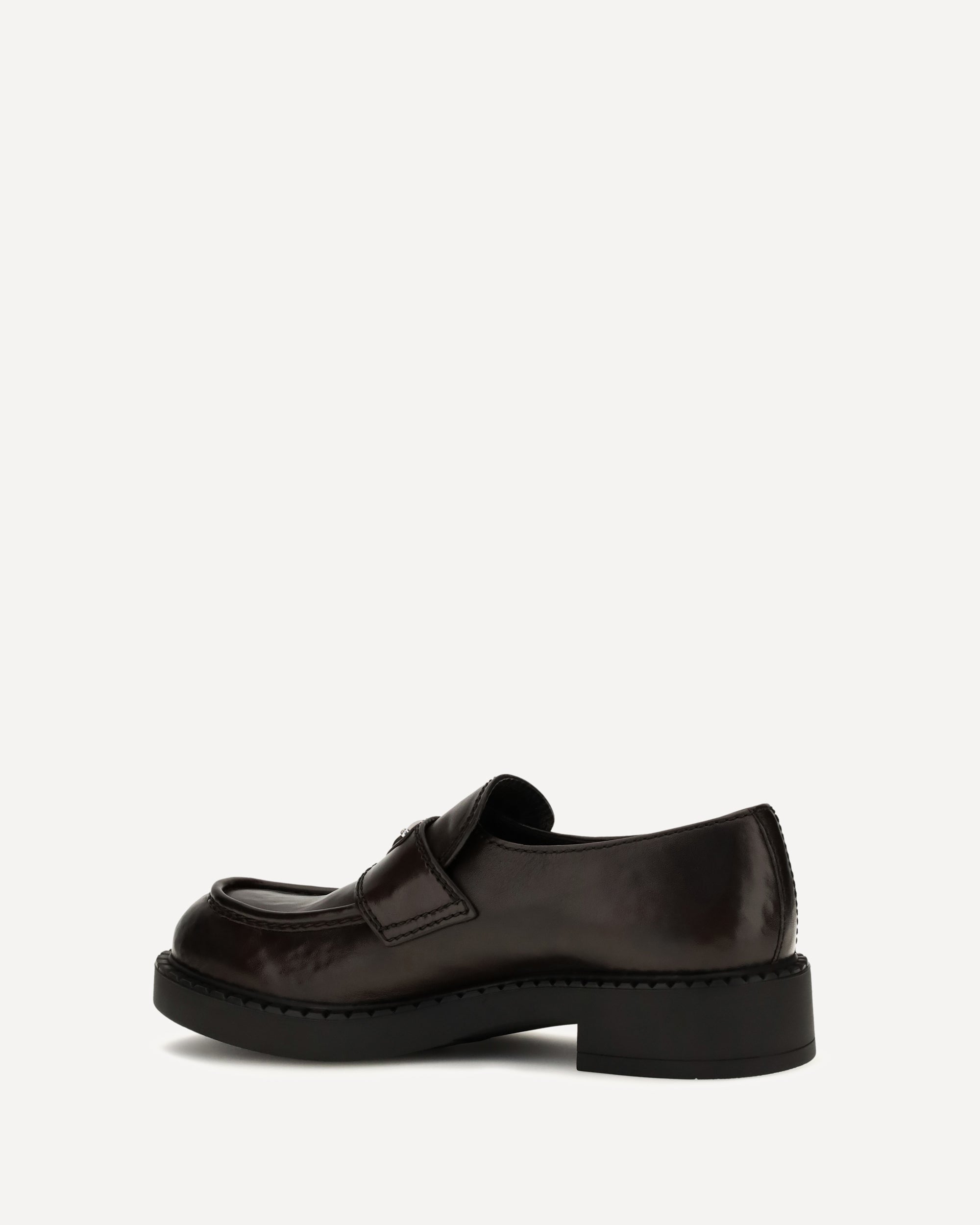Prada Brushed leather Loafers with triangle logo, view 2