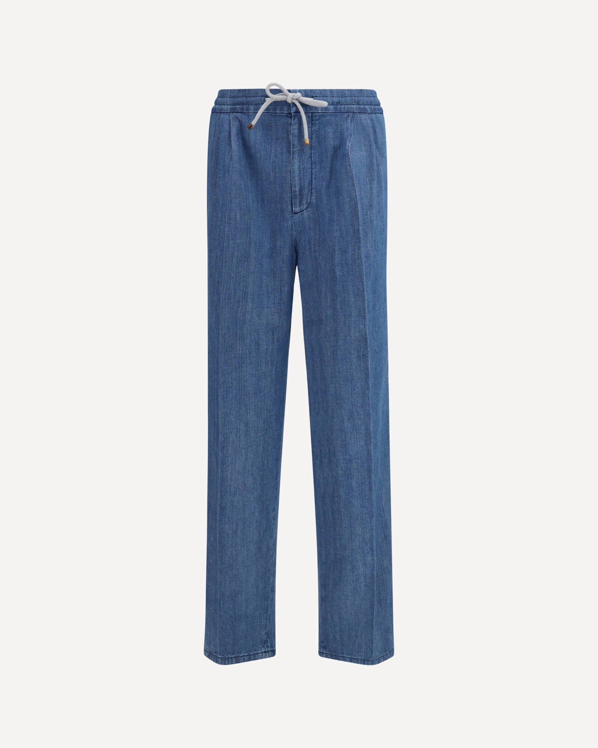 Brunello Cucinelli Lightweight denim Pants with drawstring and double pleats