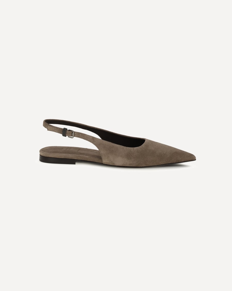 Brunello Cucinelli Suede Ballerinas, view 3