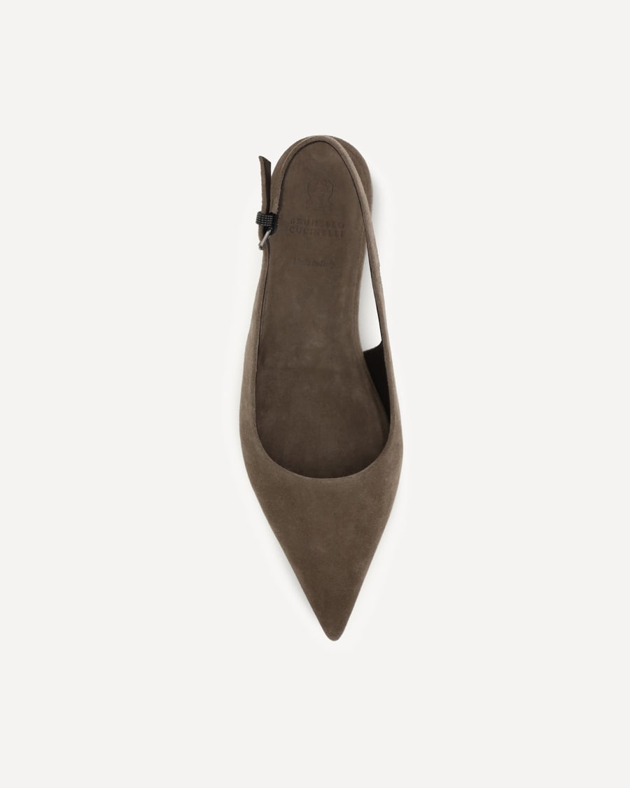 Brunello Cucinelli Suede Ballerinas, view 6