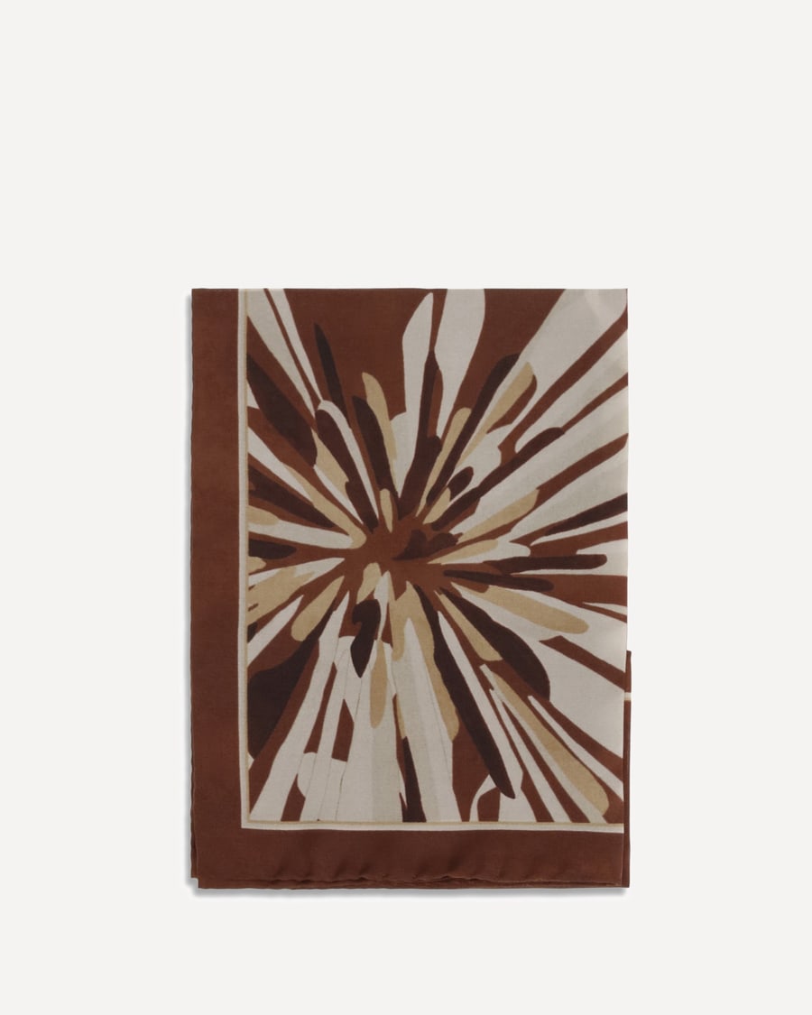 Brunello Cucinelli Bloom Print silk Pongée Scarf