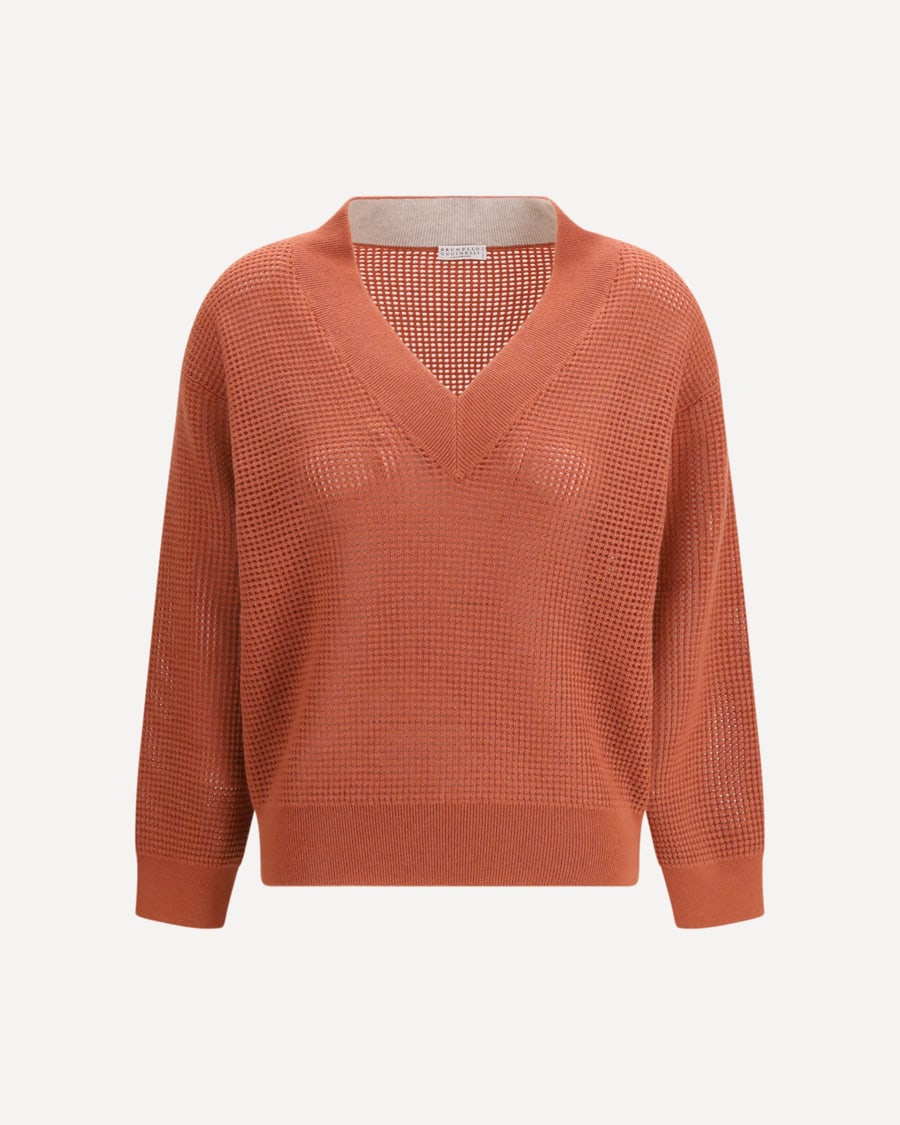 Brunello Cucinelli Cashmere net Sweater, view 3