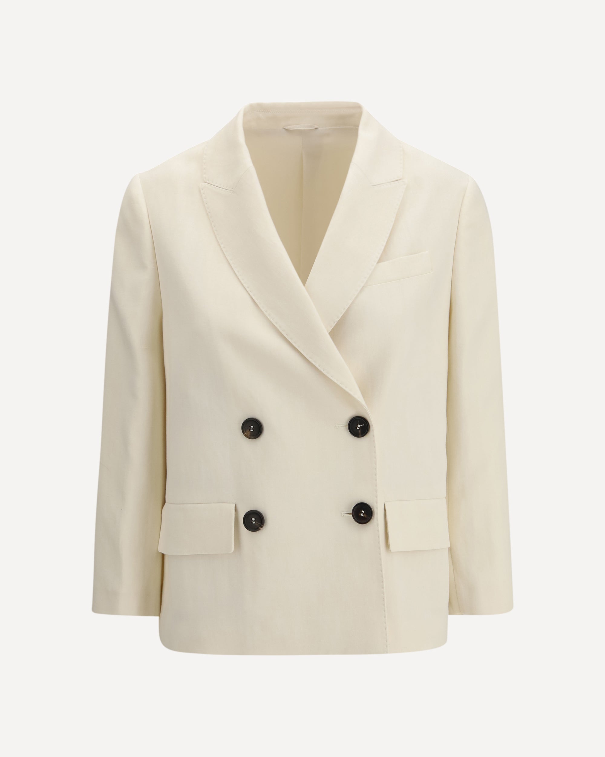 Brunello Cucinelli Fluid twill Jacket in viscose and linen with monile