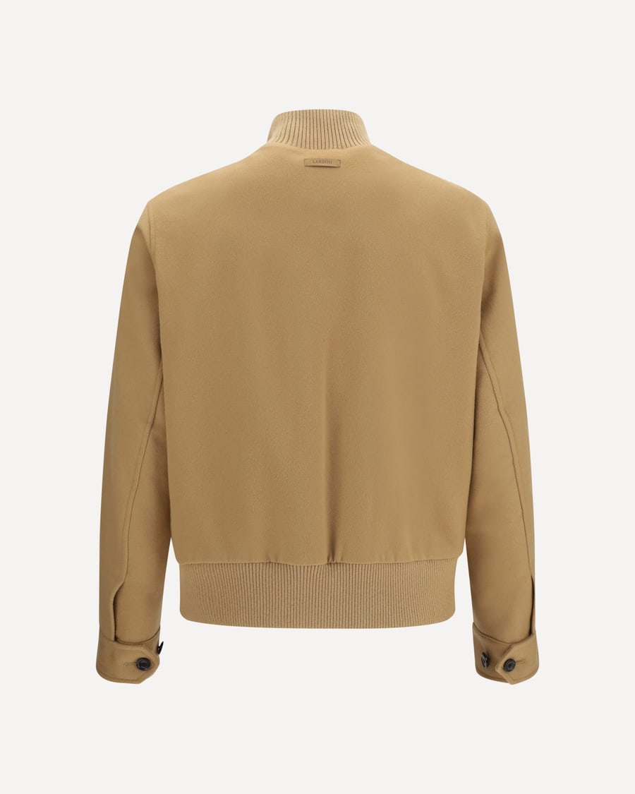 LARDINI Buttoned Jacket with ribbed trims, view 4