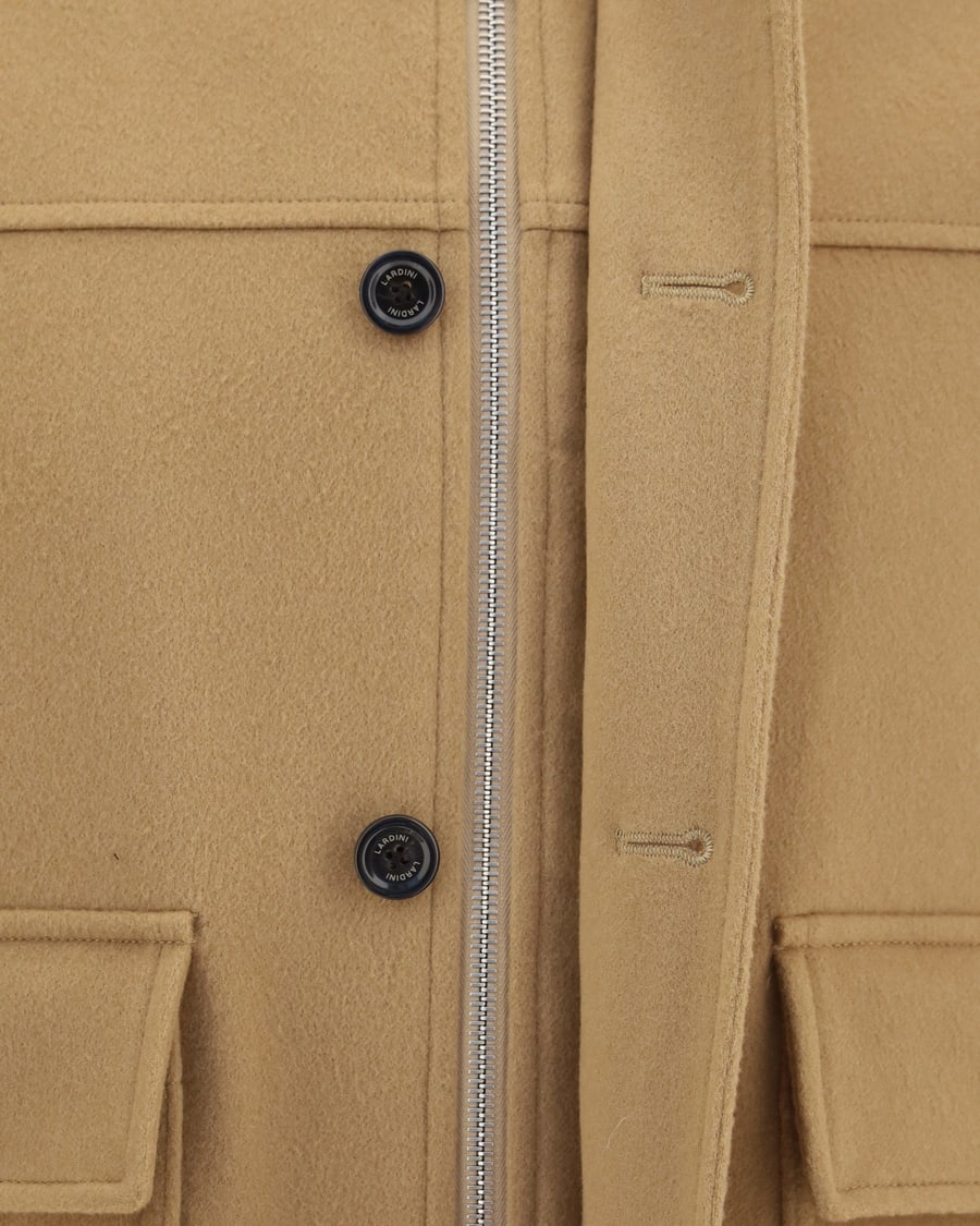 LARDINI Buttoned Jacket with ribbed trims, view 5