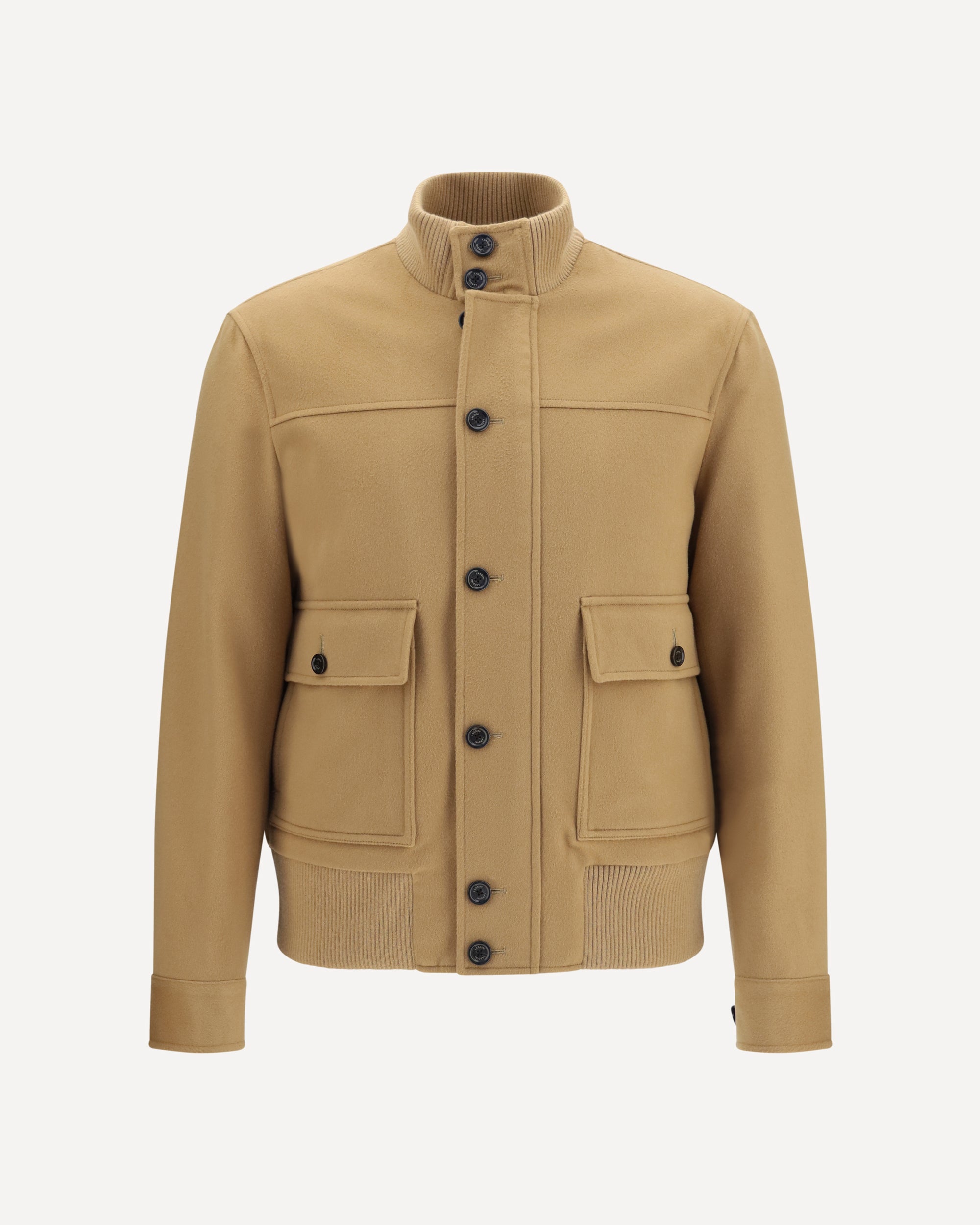 LARDINI Buttoned Jacket with ribbed trims