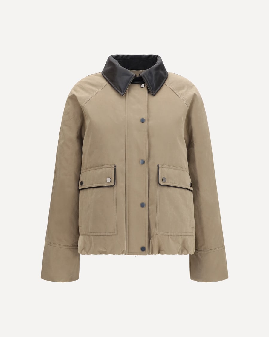 Brunello Cucinelli Padded down Jacket with leather collar