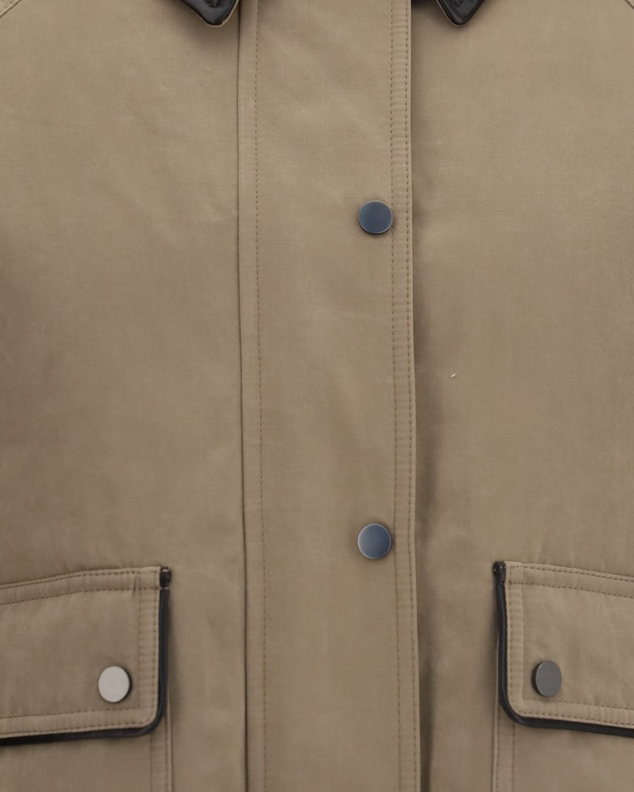Brunello Cucinelli Padded down Jacket with leather collar, view 5