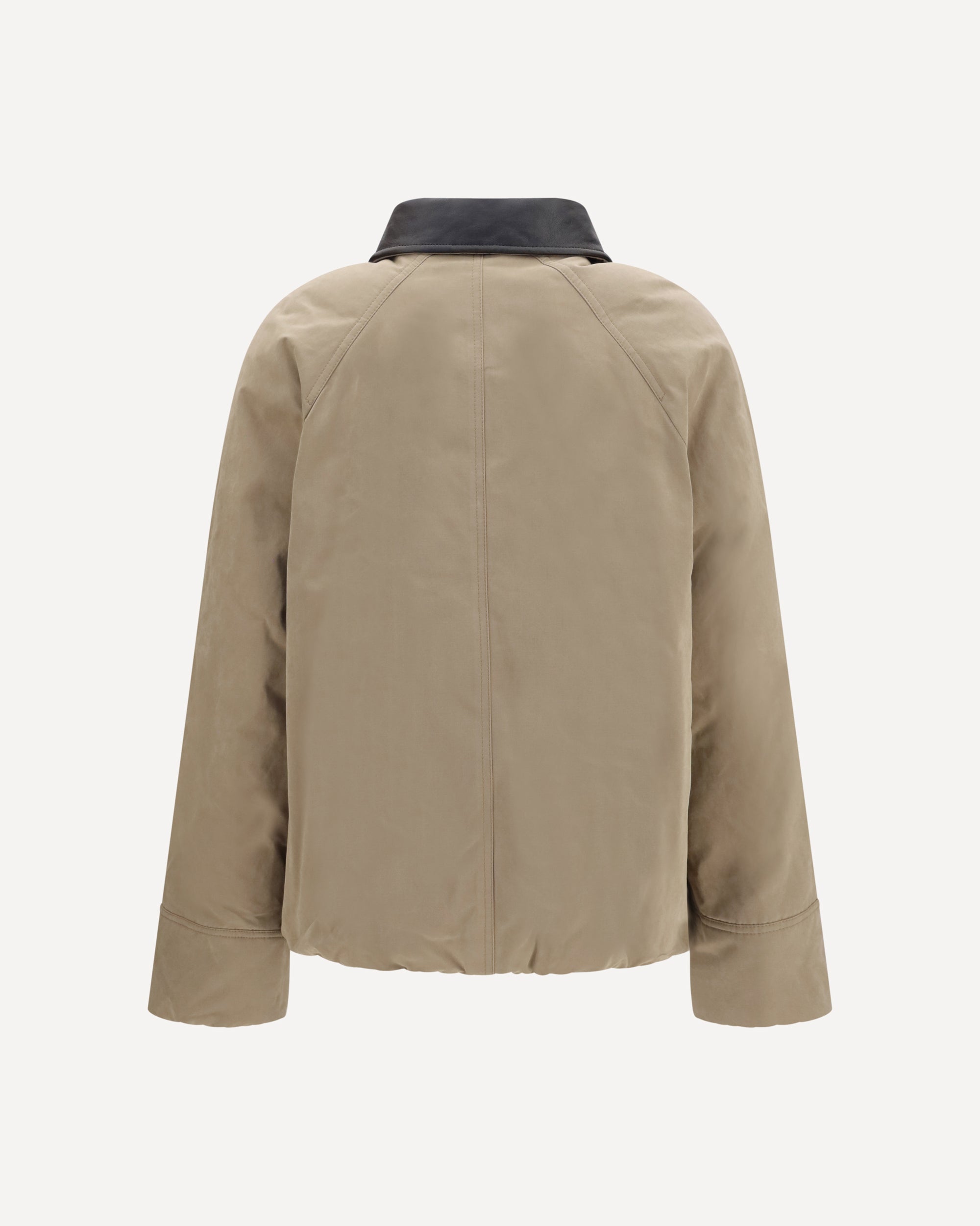 Brunello Cucinelli Padded down Jacket with leather collar, view 2