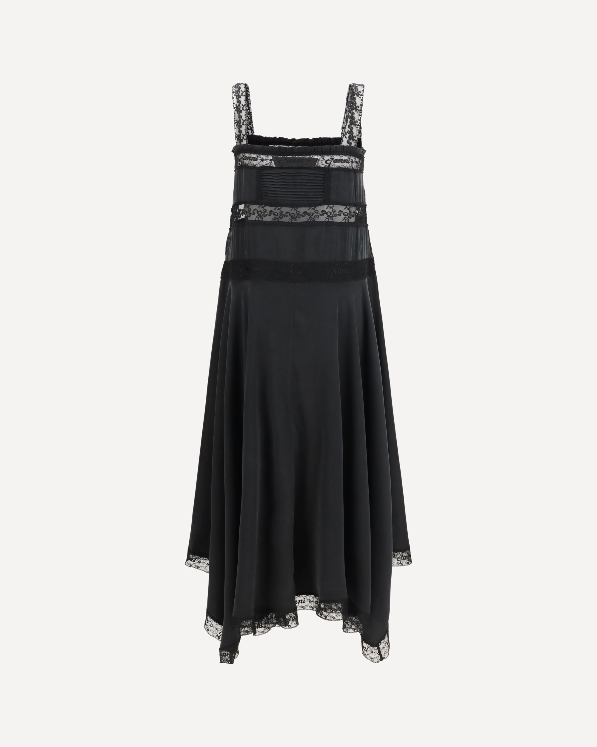 Ganni Silk maxi Dress with lace details, view 2