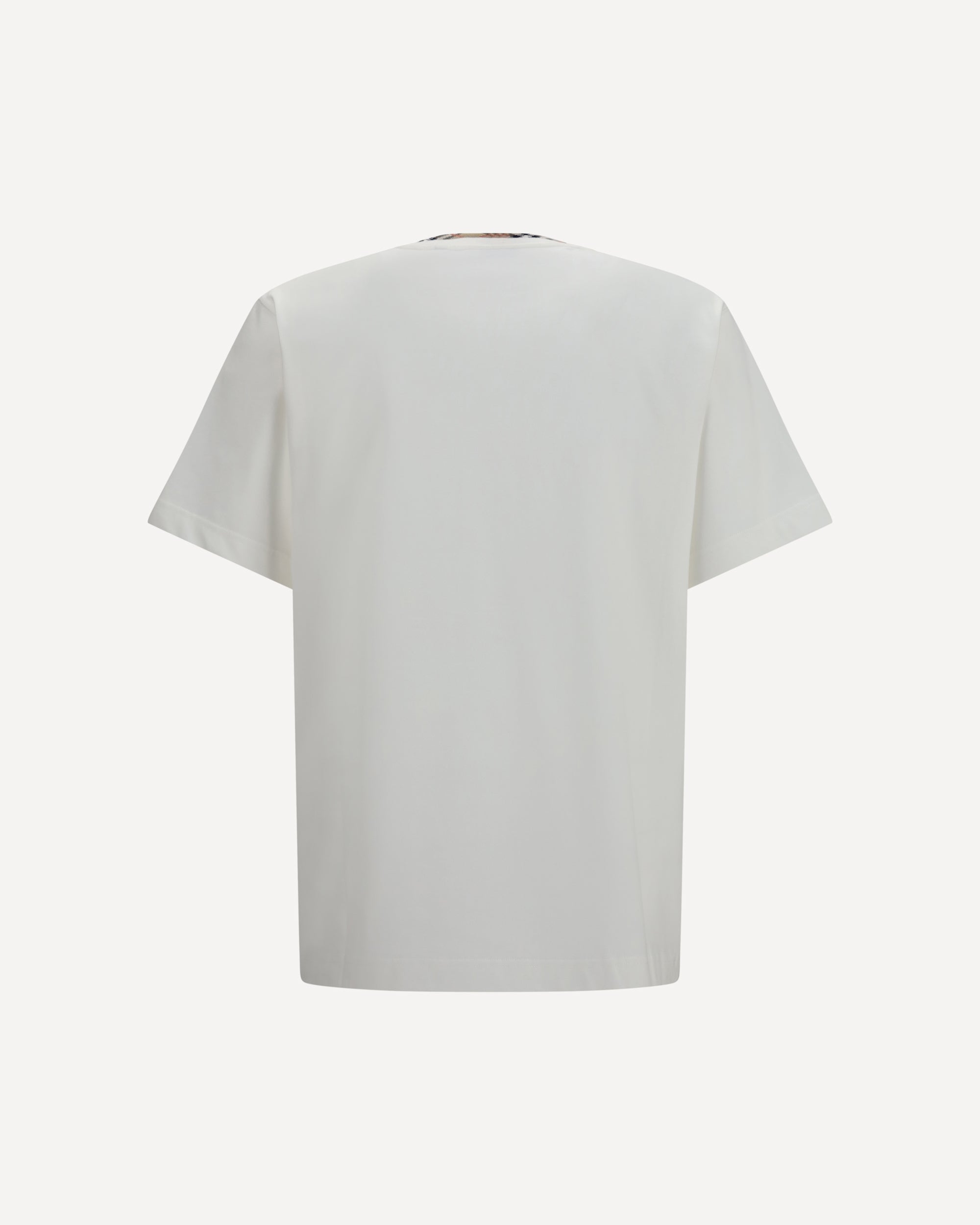 Burberry Cotton T-shirt with Check Trims, view 2
