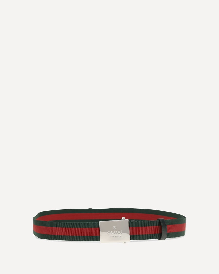 Gucci Web Ribbon Belt with rectangular buckle, view 2