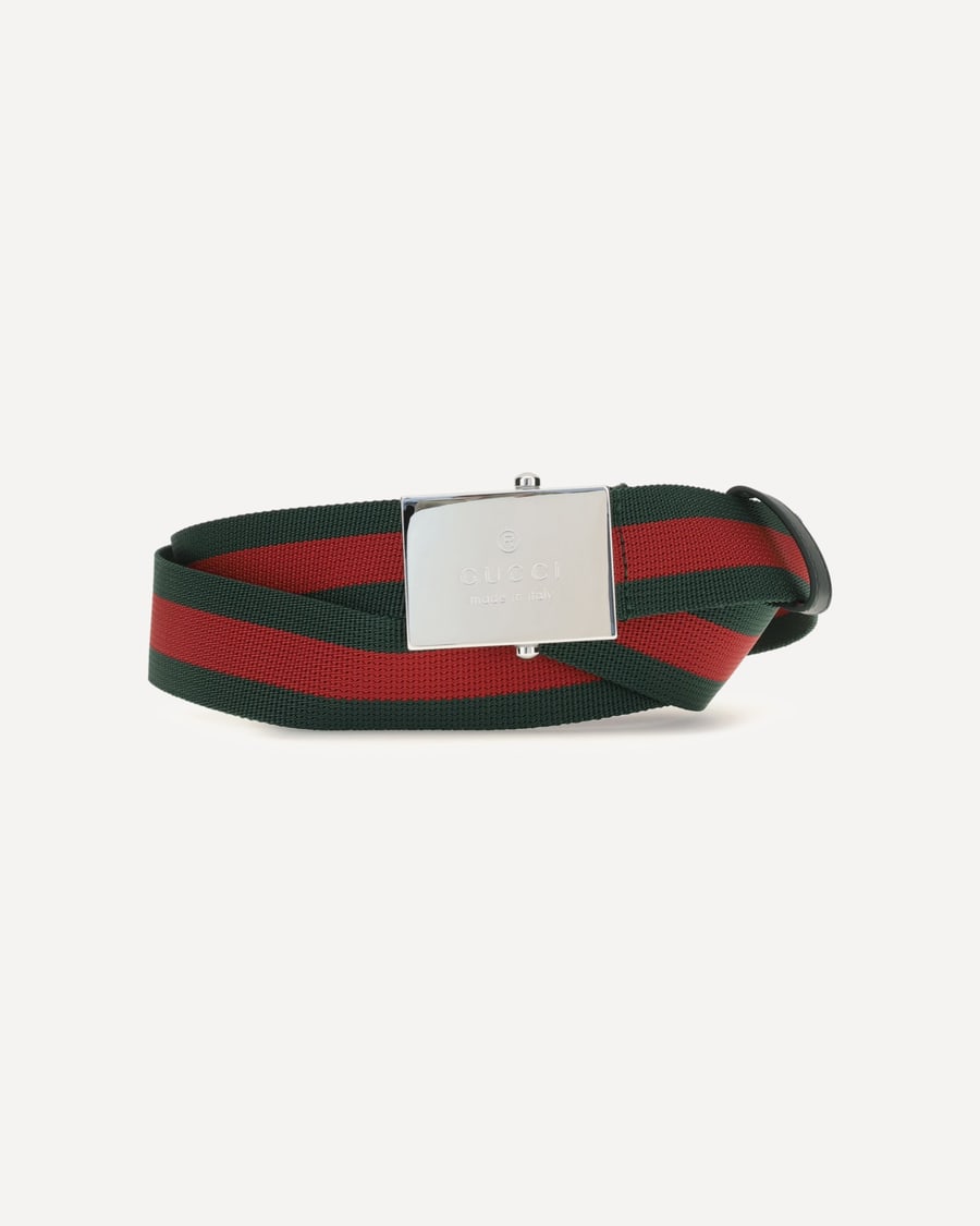 Gucci Web Ribbon Belt with rectangular buckle, view 3