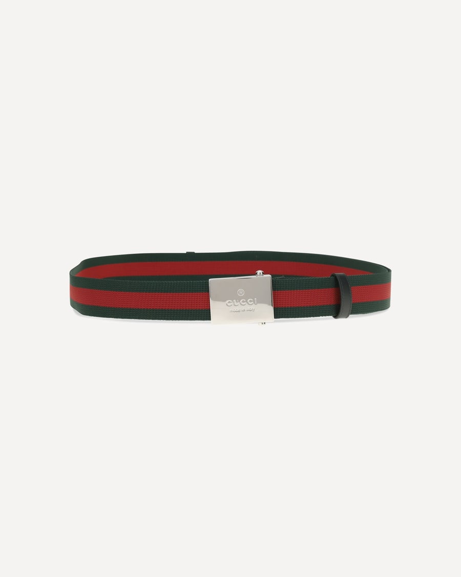 Gucci Web Ribbon Belt with rectangular buckle, view 4