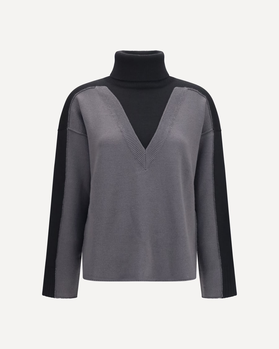 MM6 Two-tone high-neck Sweater, view 3