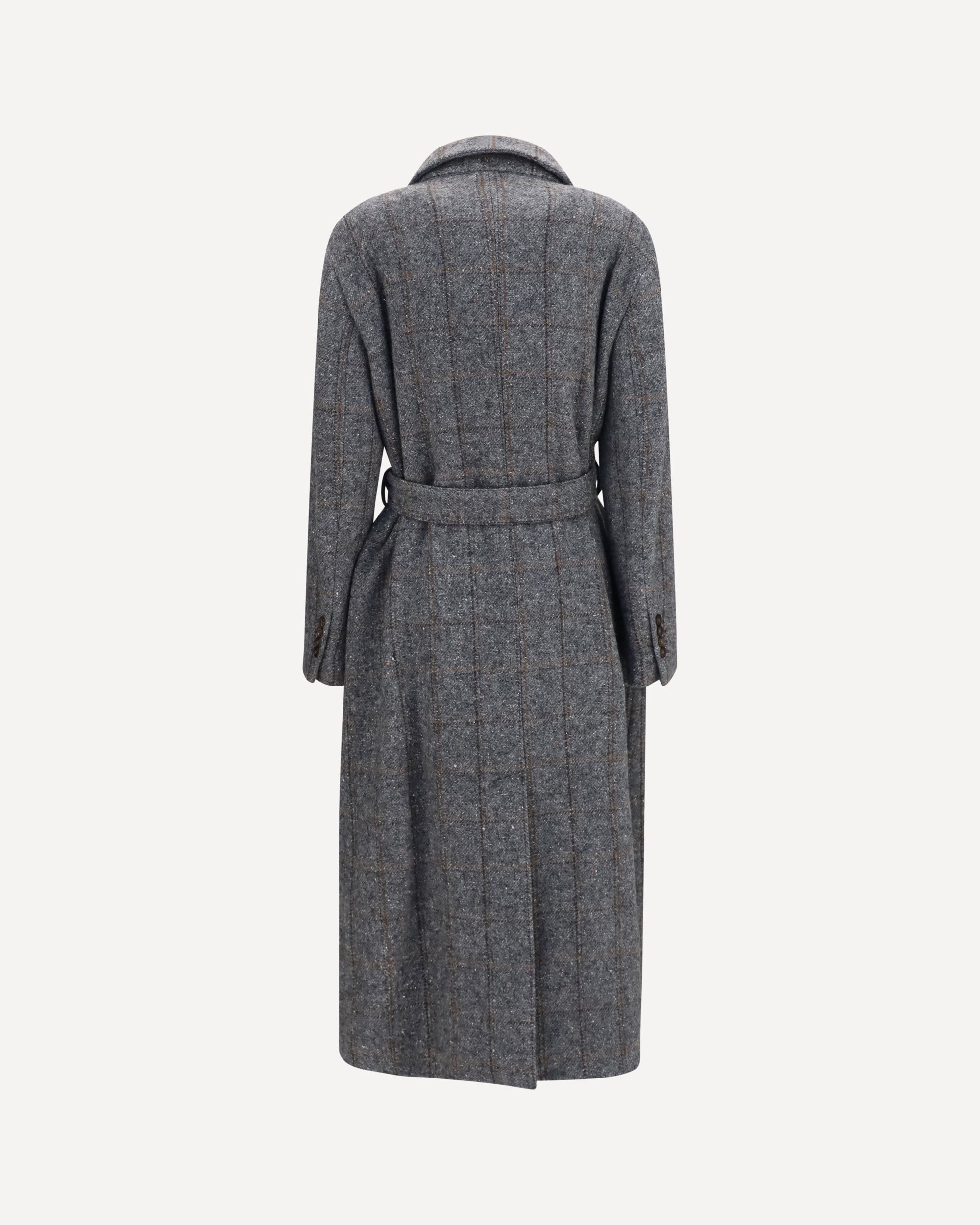 Brunello Cucinelli Long alpaca-blend Coat with belt, view 2