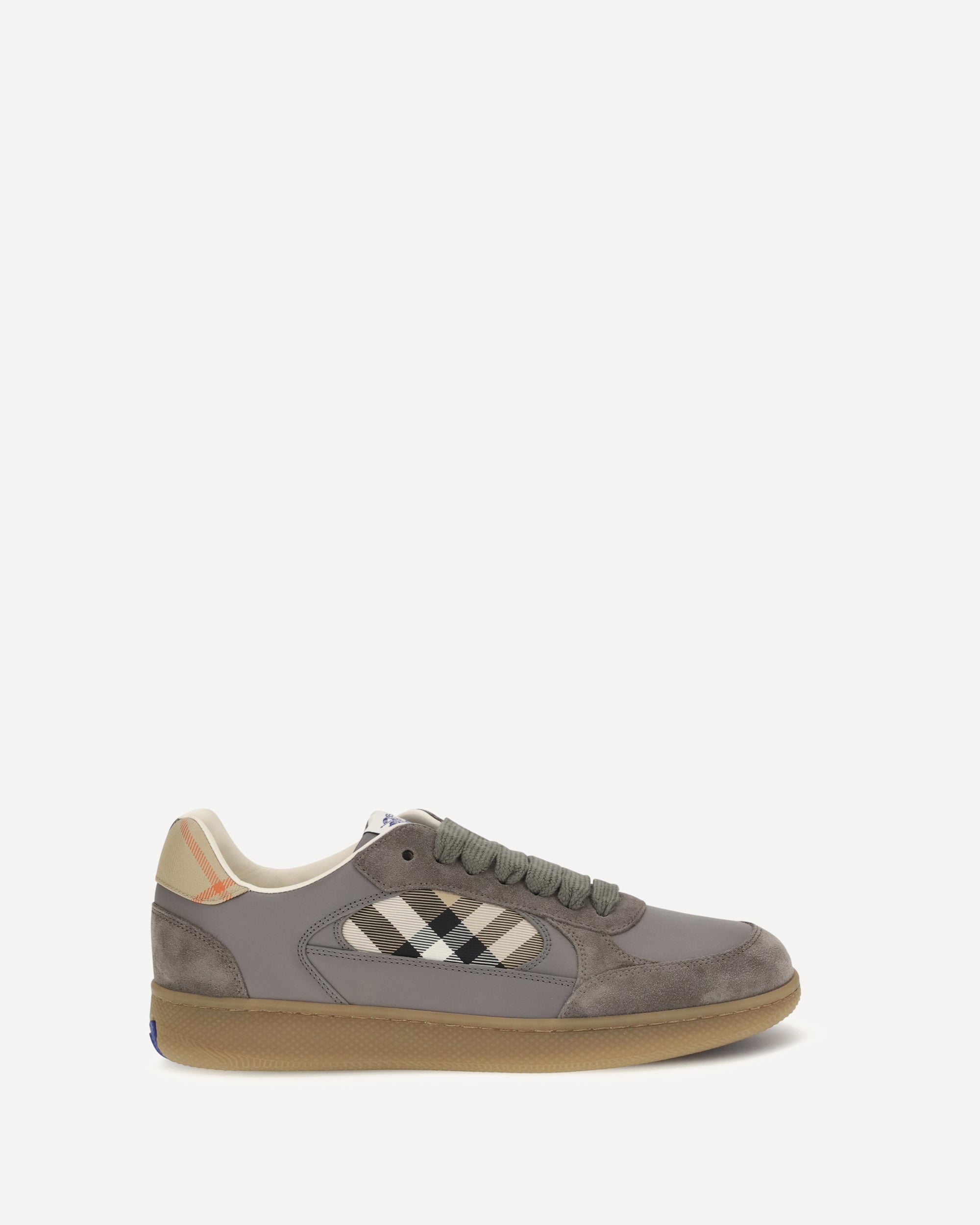 Burberry Terrace leather and Check Sneakers