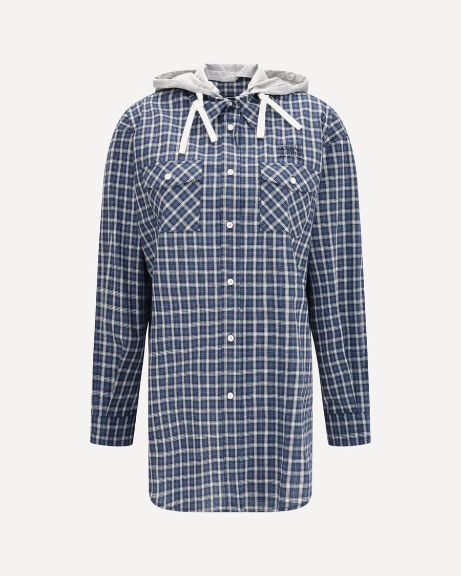 Miu Miu Checked Hooded Shirt