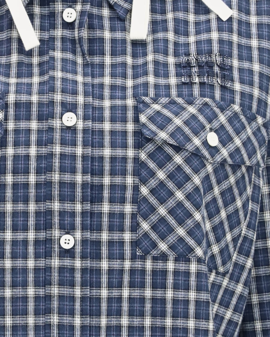Miu Miu Checked Hooded Shirt, view 5