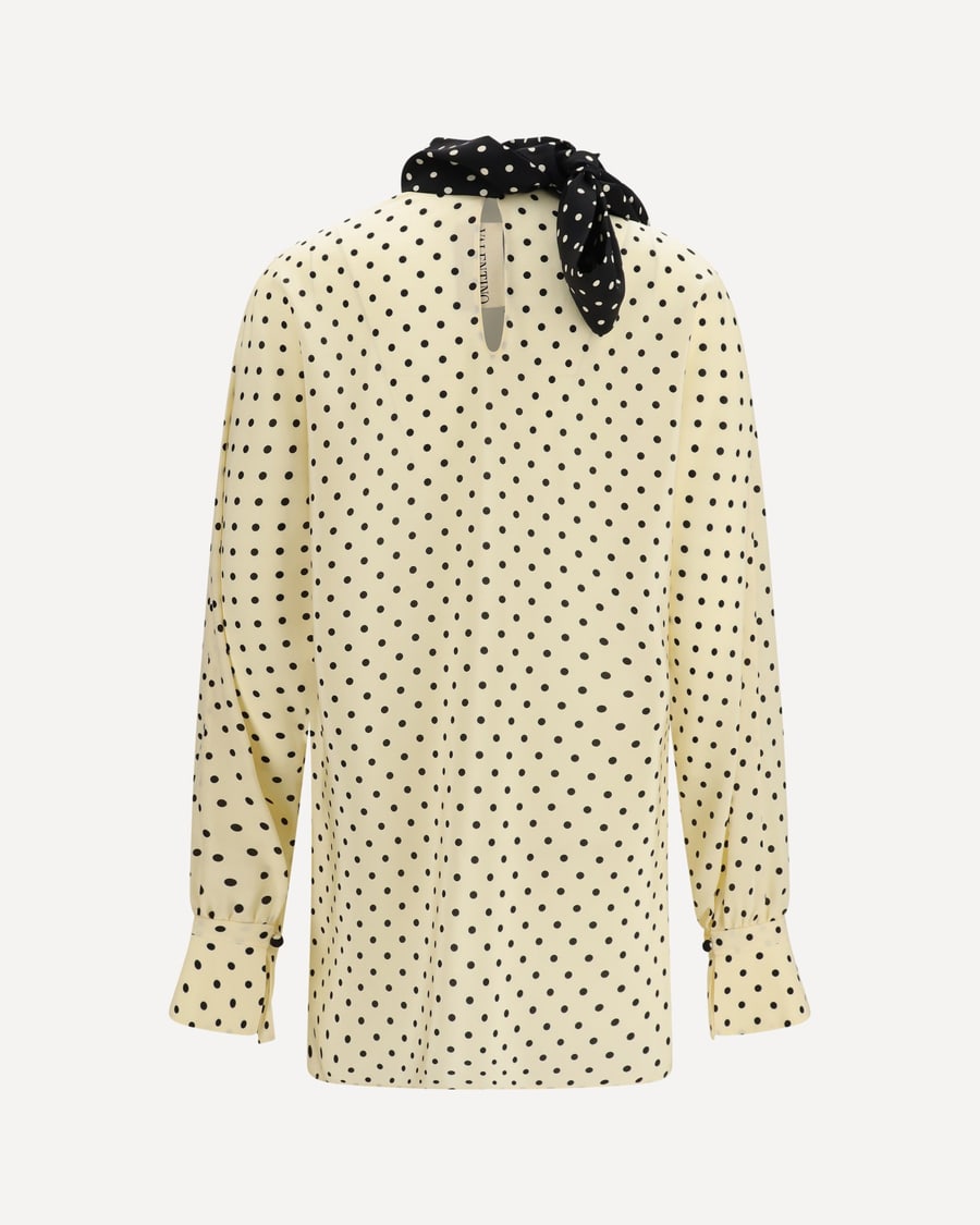 VALENTINO Polka dot Blouse with side bow, view 2