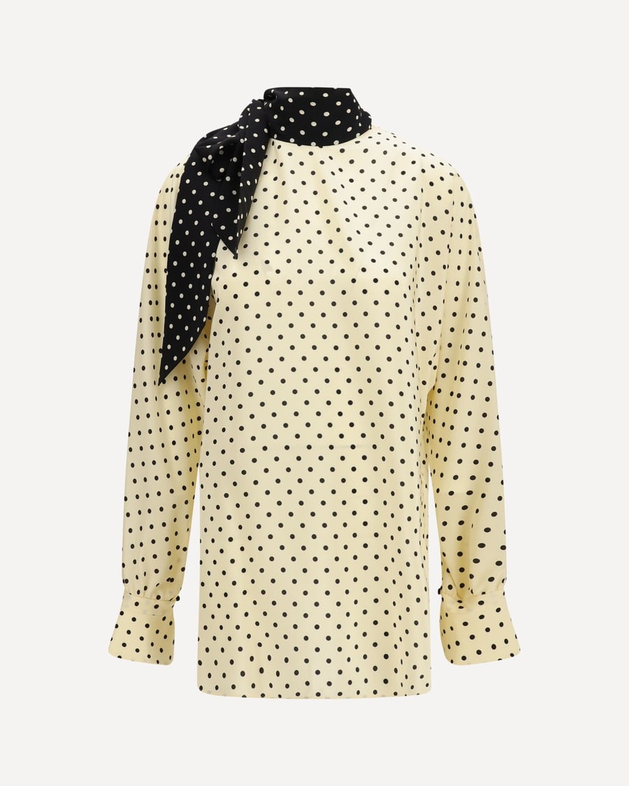 VALENTINO Polka dot Blouse with side bow, view 3