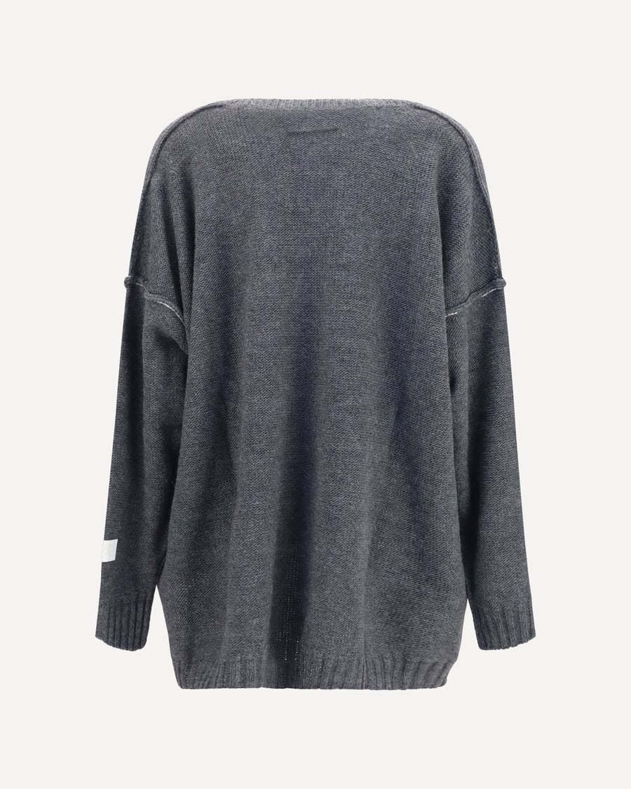 MM6 Oversized V-neck Sweater, view 4