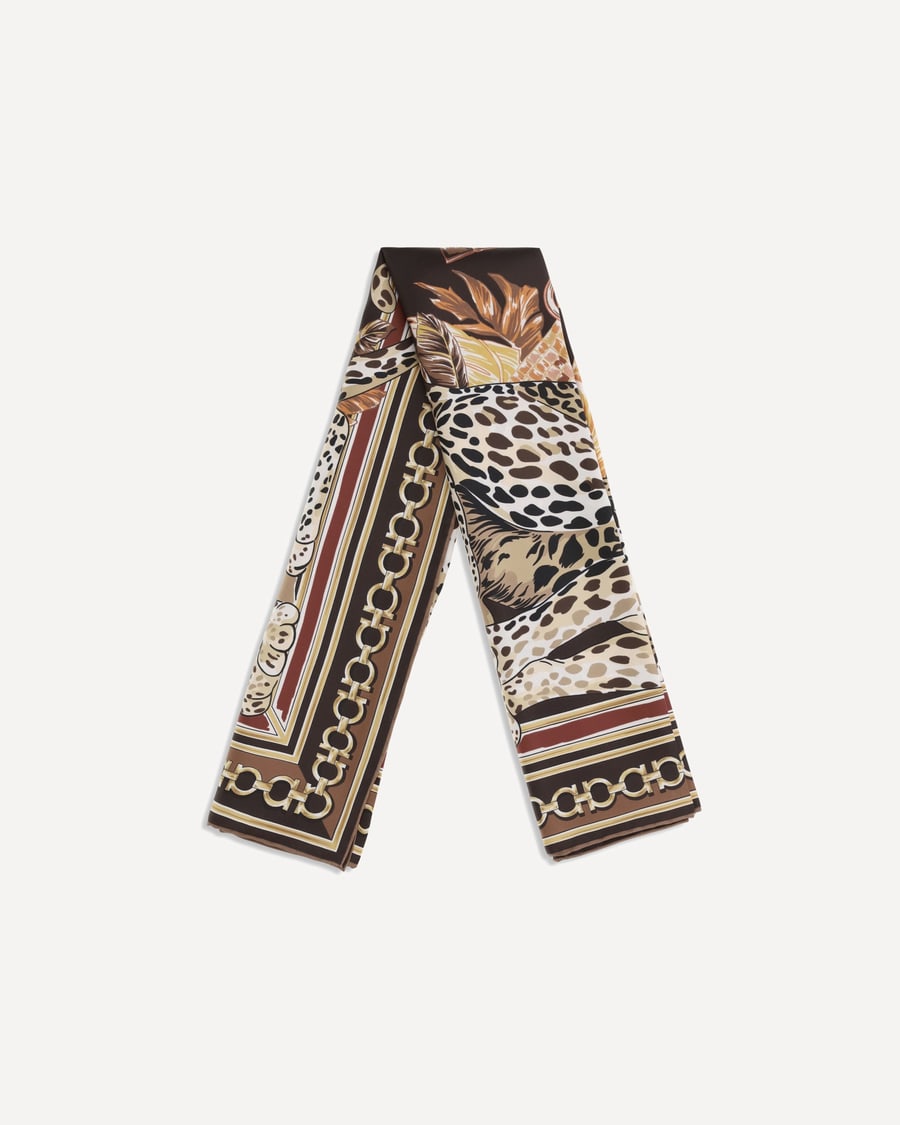 Ferragamo Leopard-print silk Scarf, view 4