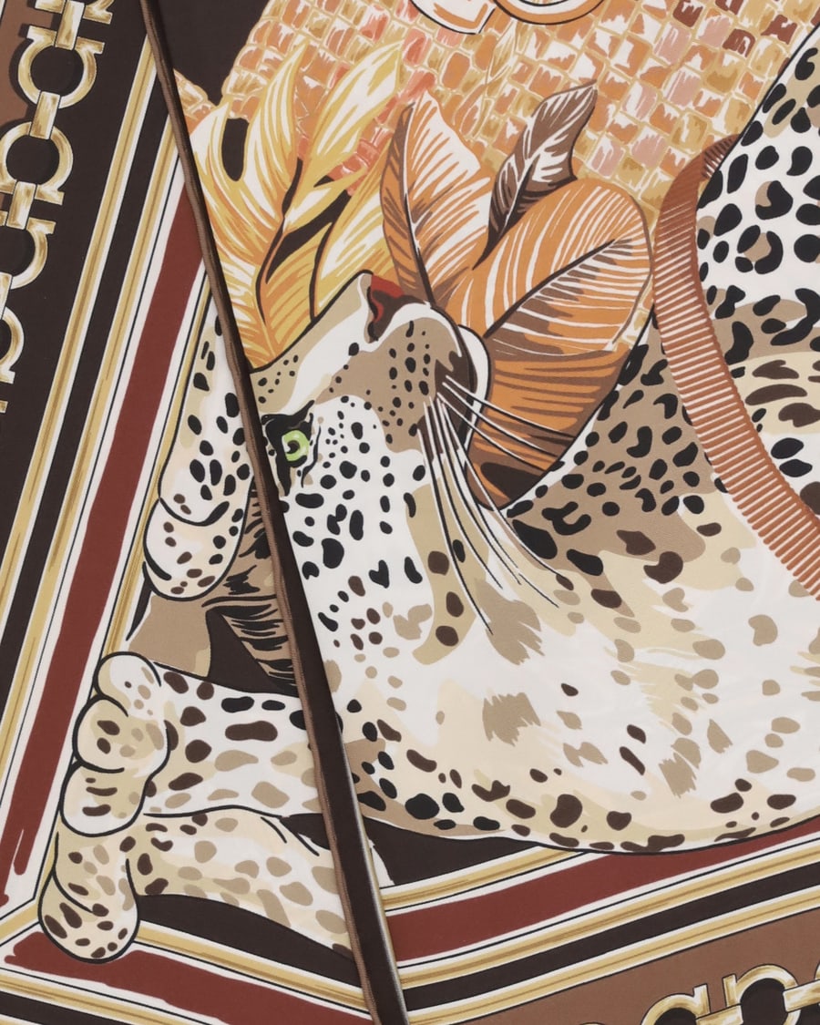 Ferragamo Leopard-print silk Scarf, view 5