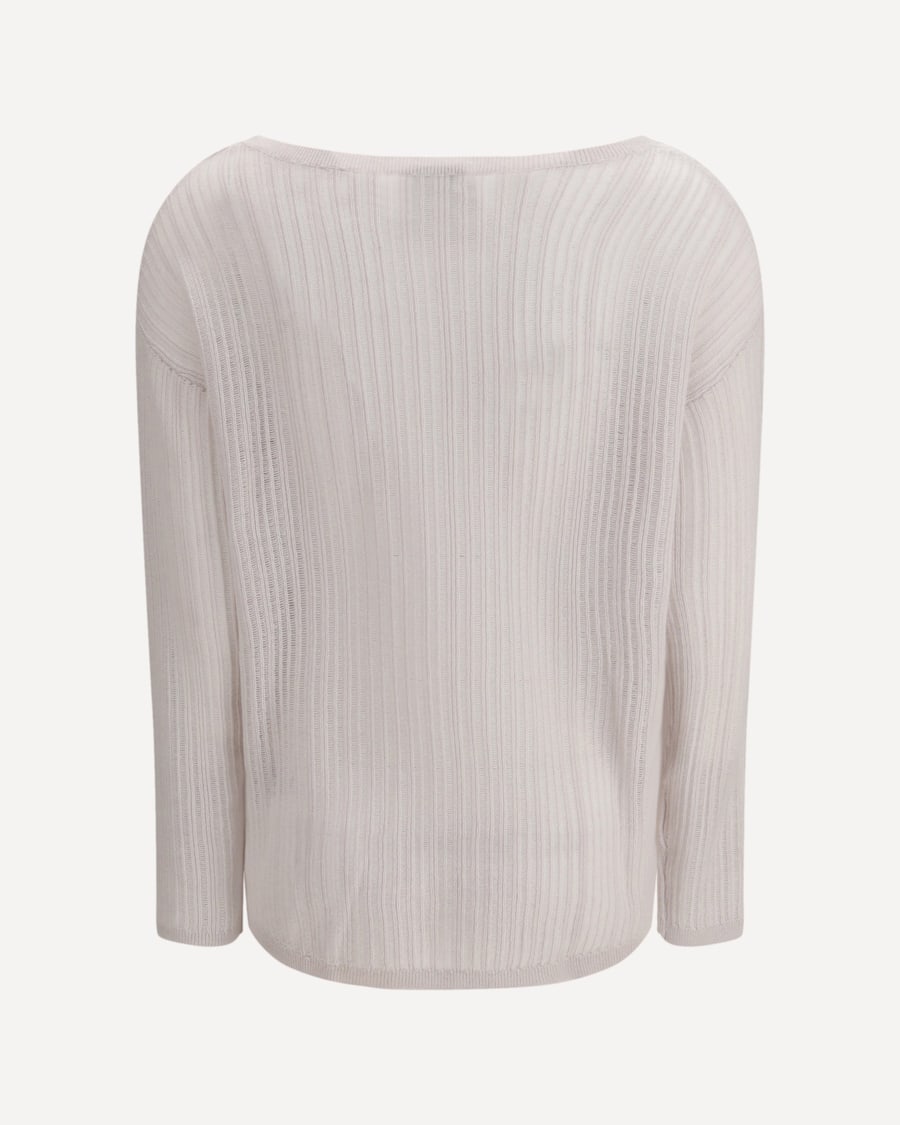 ALLUDE Rib-knit crew-neck Sweater, view 2
