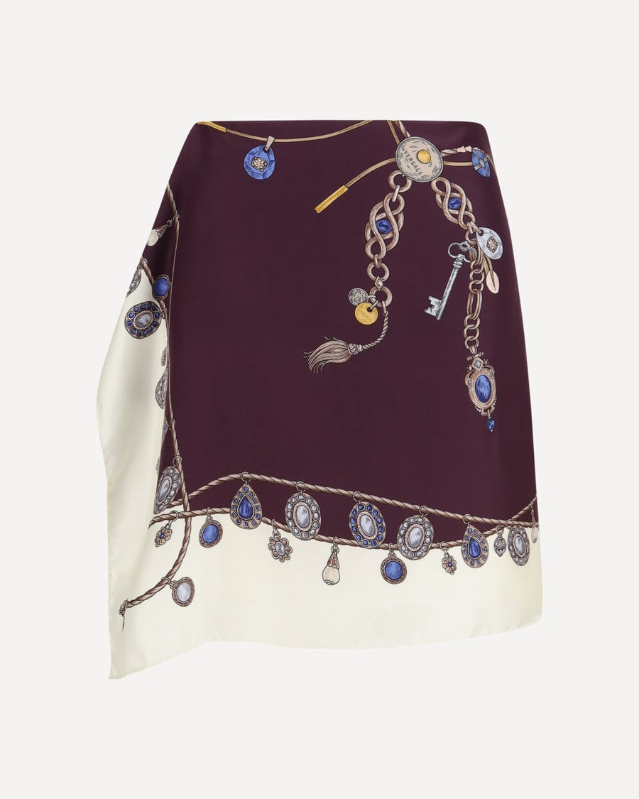 Versace Printed silk twill Mini Skirt