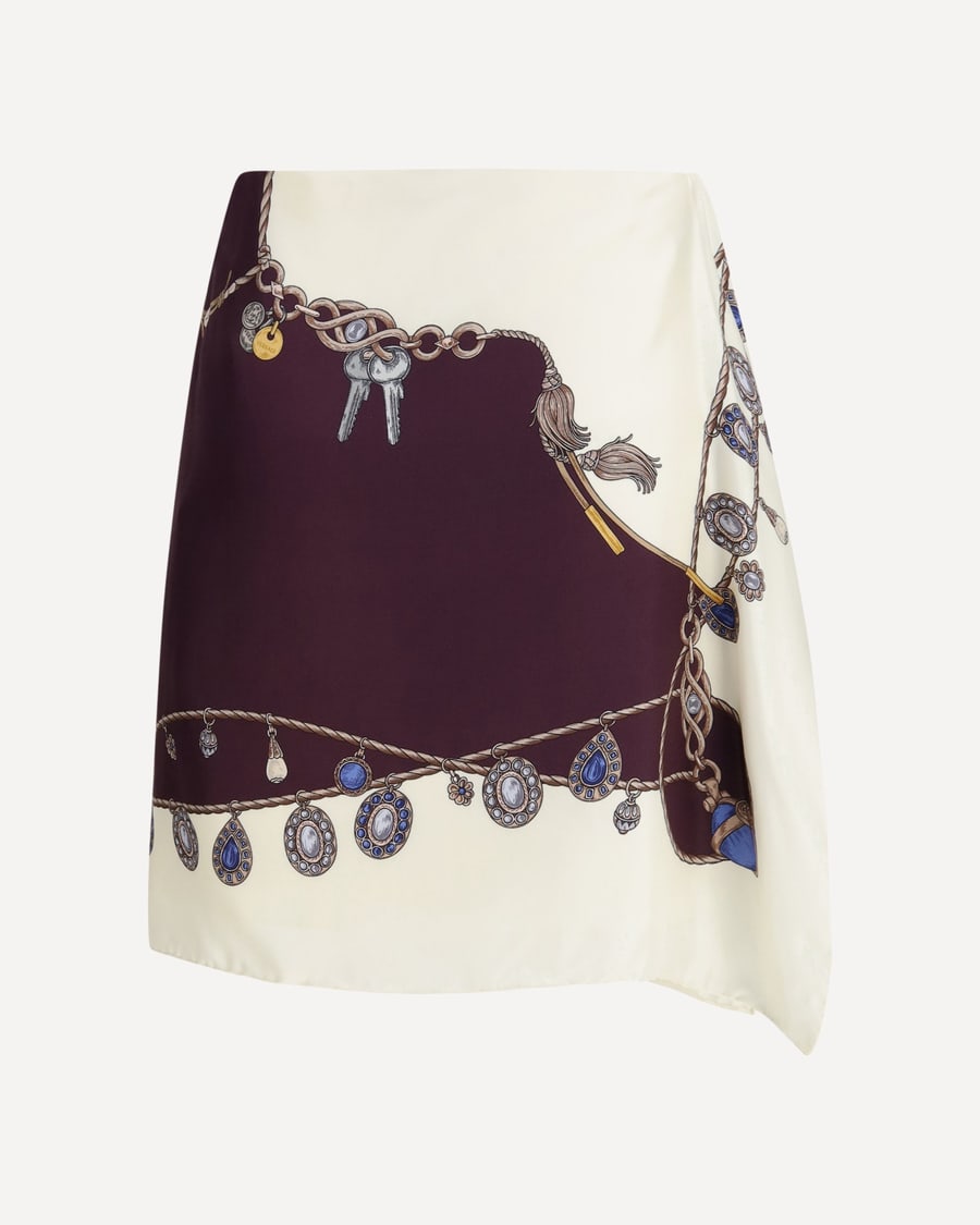 Versace Printed silk twill Mini Skirt, view 2