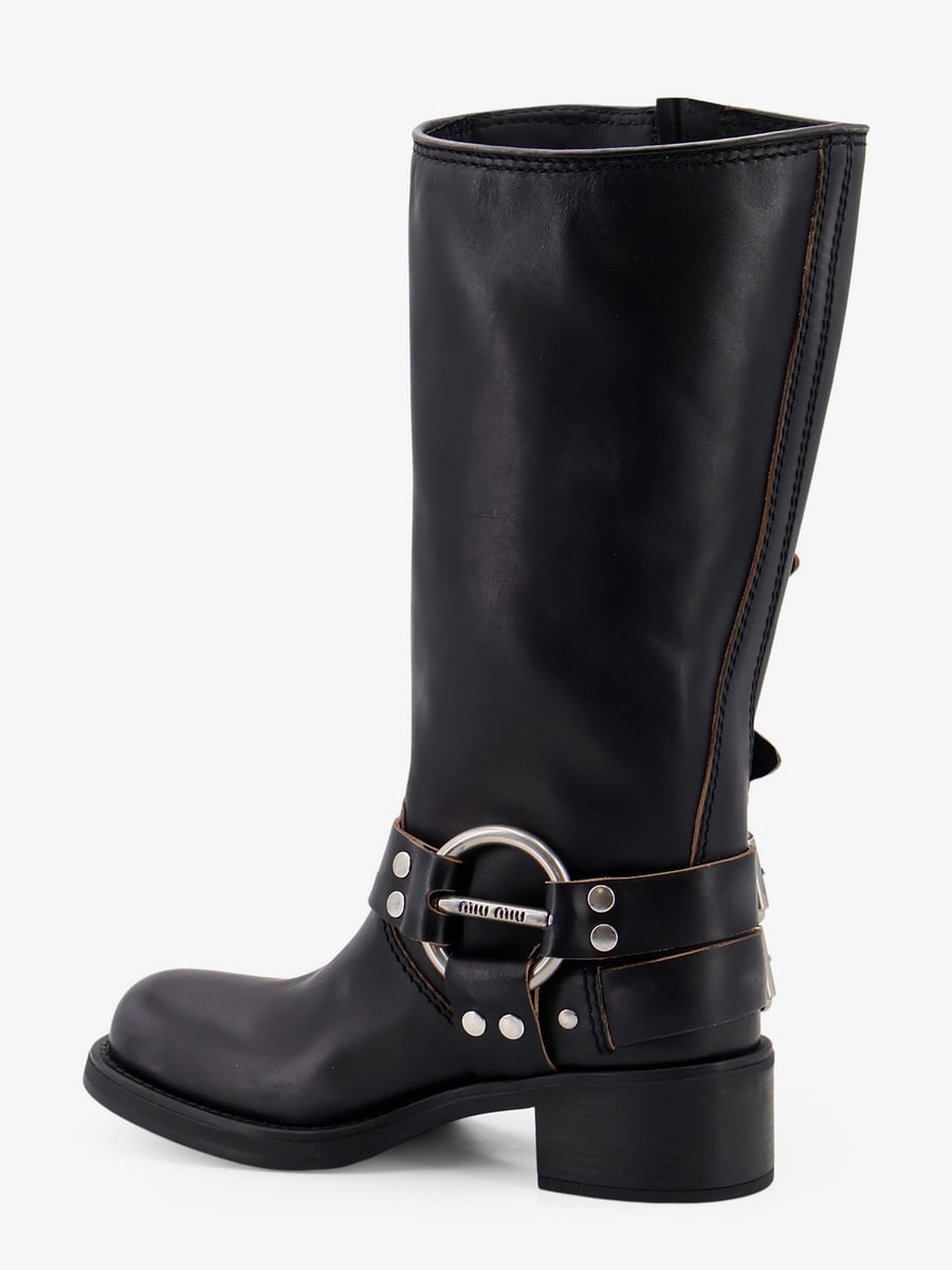 Miu Miu Leather Boots, view 3