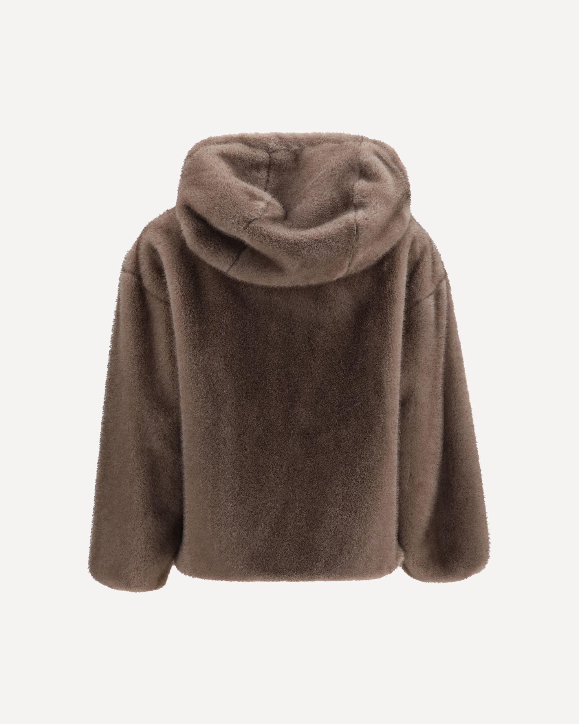Herno Hooded Jacket in eco-fur, view 2
