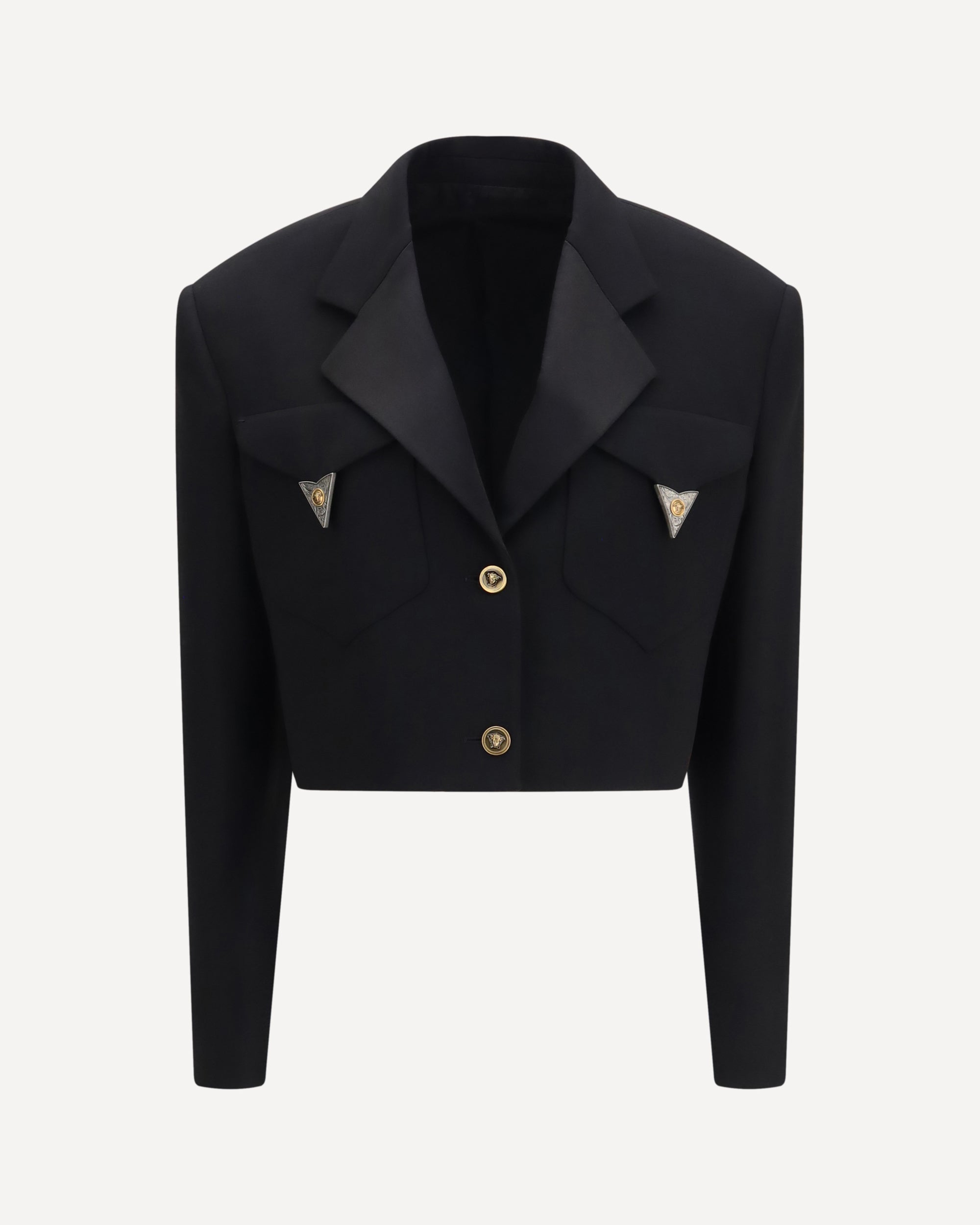 Versace Cropped wool Blazer