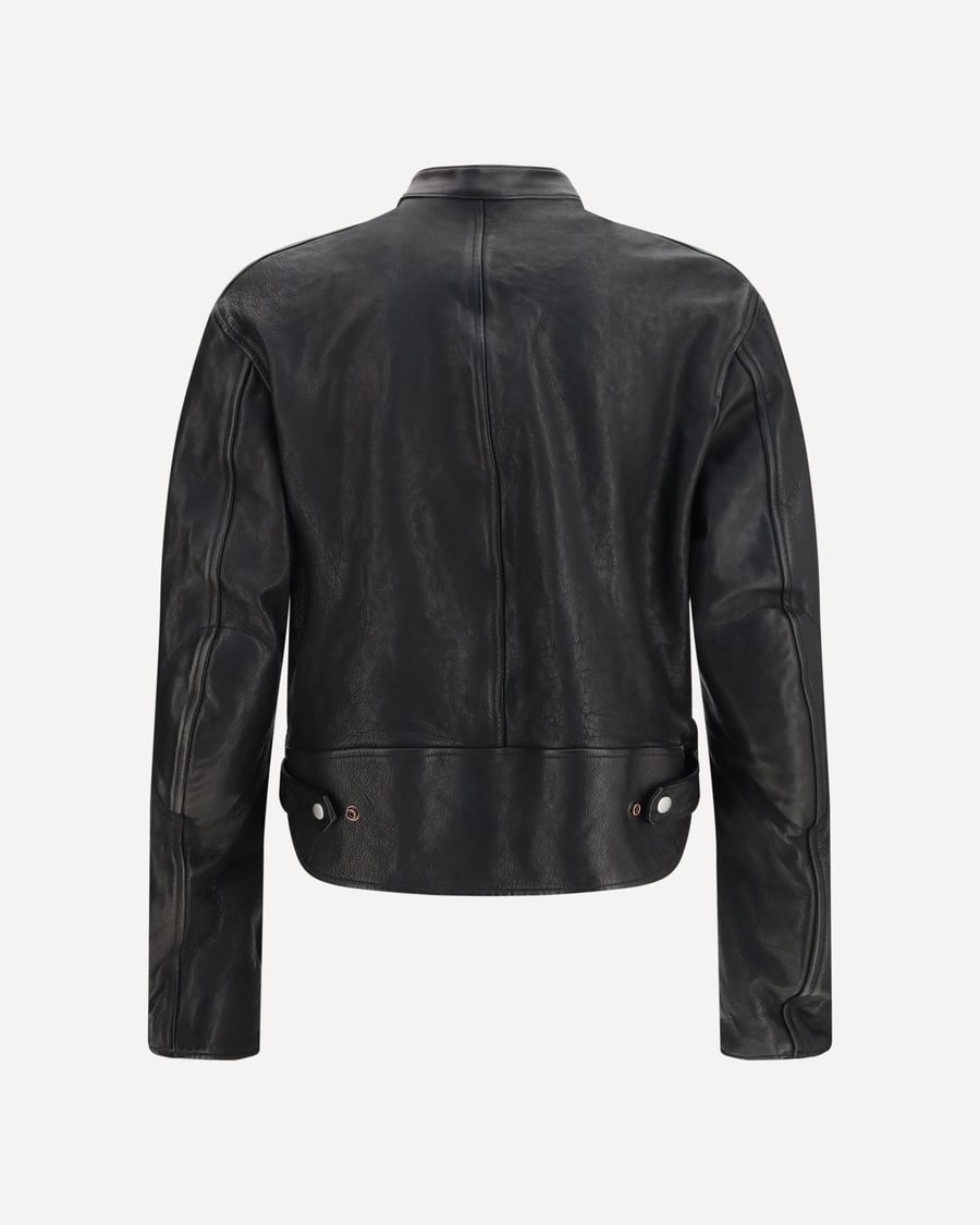 Gucci Buffalo leather Bomber with Web trim, view 2